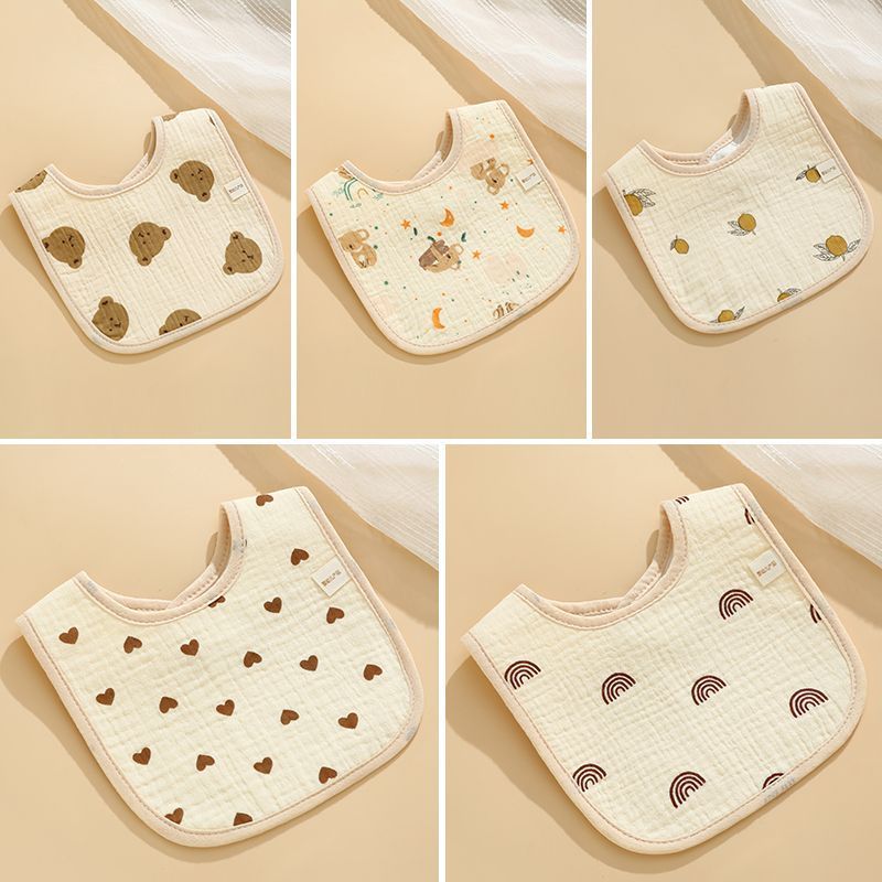 Mô tả Yếm chống thấm chữ U Kidsworld vải muslin an toàn cho bé, Yếm cổ vuông muslin chống thấm cho bé - 2