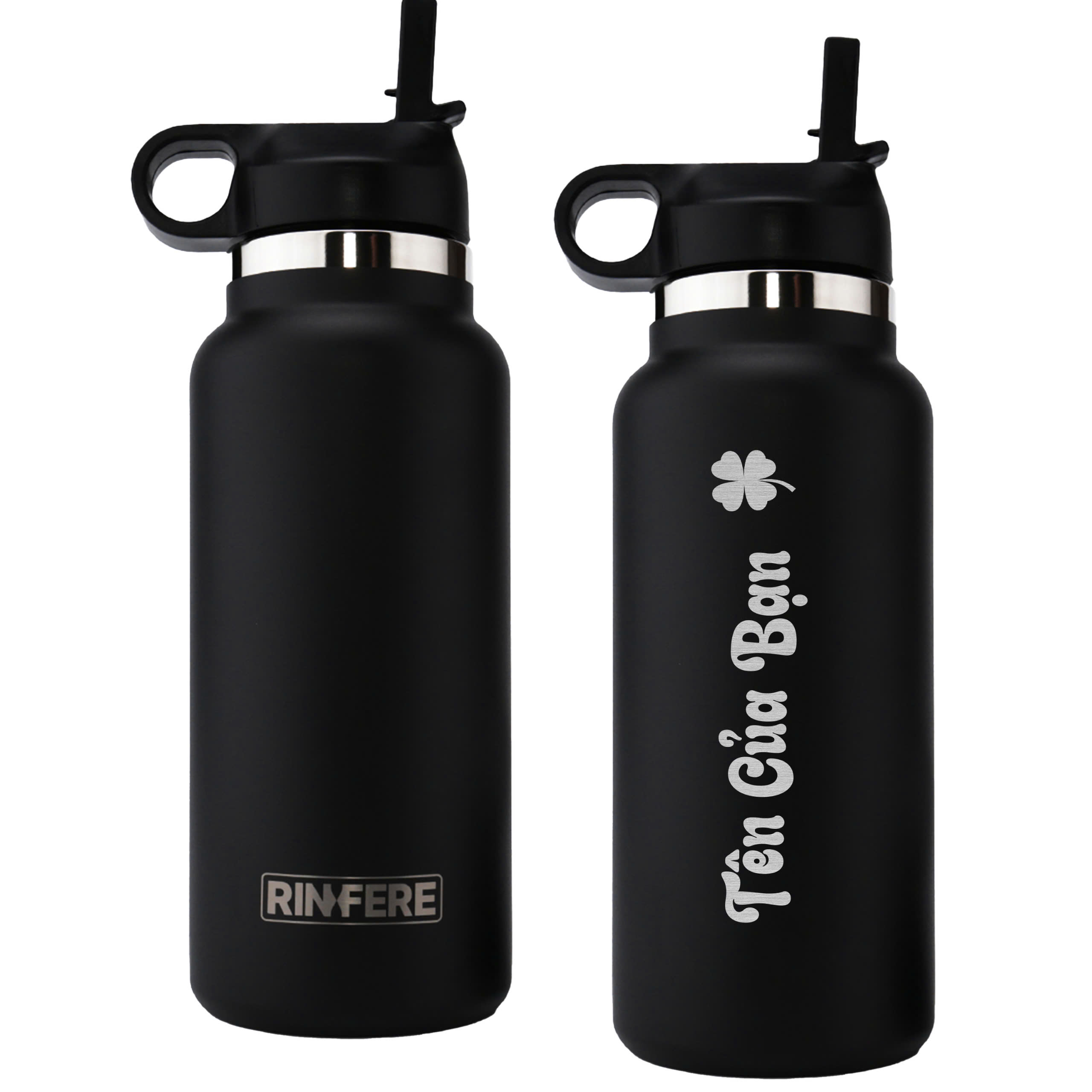 Mô tả Bình Giữ Nhiệt Rinfere Với Combo 2 Nắp, Dụng Cụ Vệ Sinh Ống Hút (950ml) - Khắc Tên Theo Yêu Cầu - 5