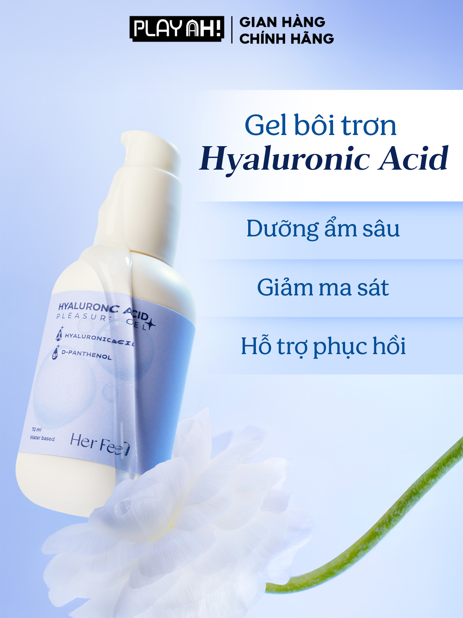 Mô tả Gel Bôi Trơn Gốc Nước Her Feel HA Pleasure Gel Dưỡng Ẩm Cao Cấp 70ml - 1