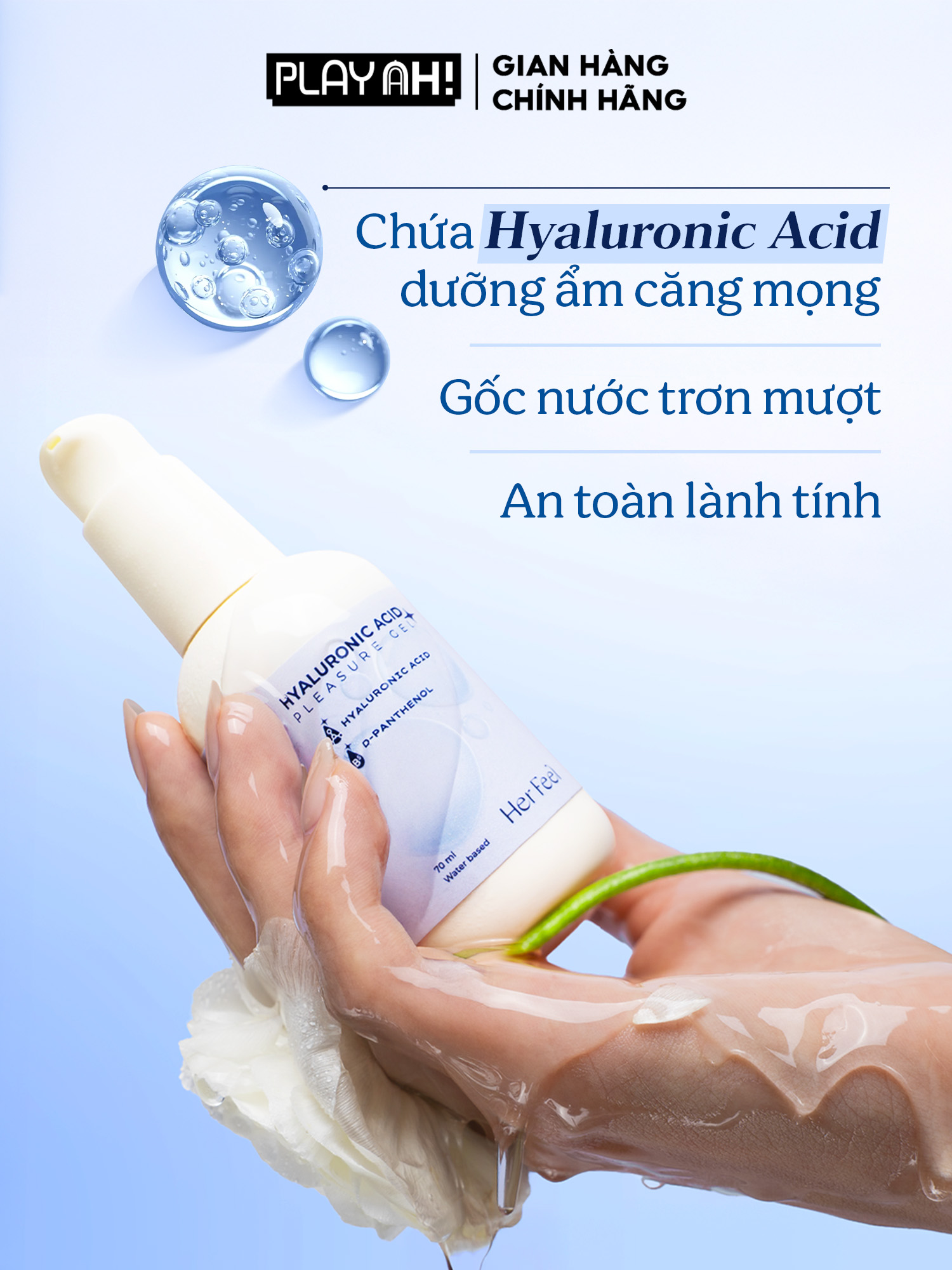 Mô tả Gel Bôi Trơn Gốc Nước Her Feel HA Pleasure Gel Dưỡng Ẩm Cao Cấp 70ml - 2