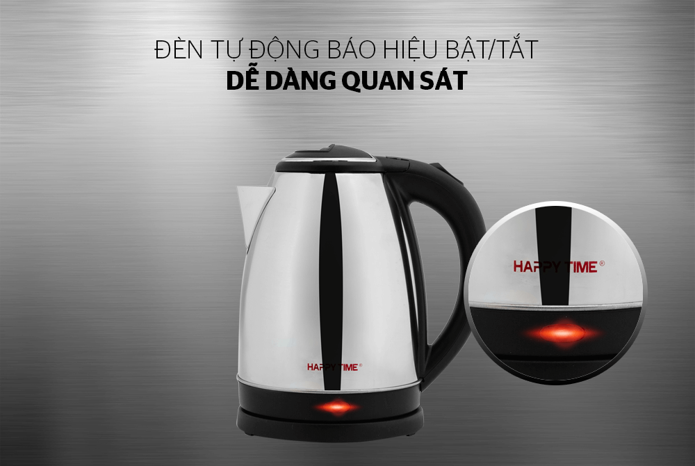 Mô tả Bình đun siêu tốc Sunhouse Happy Time HTD1081 - Dung tích 1.8L - Thép không gỉ - 1
