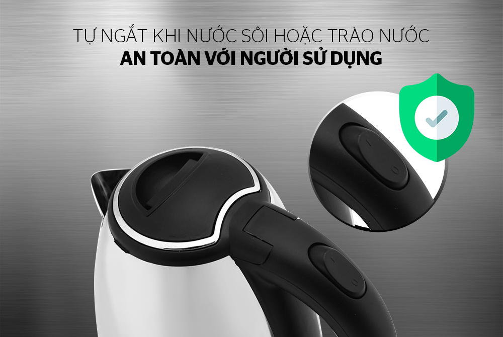 Mô tả Bình đun siêu tốc Sunhouse Happy Time HTD1081 - Dung tích 1.8L - Thép không gỉ - 2