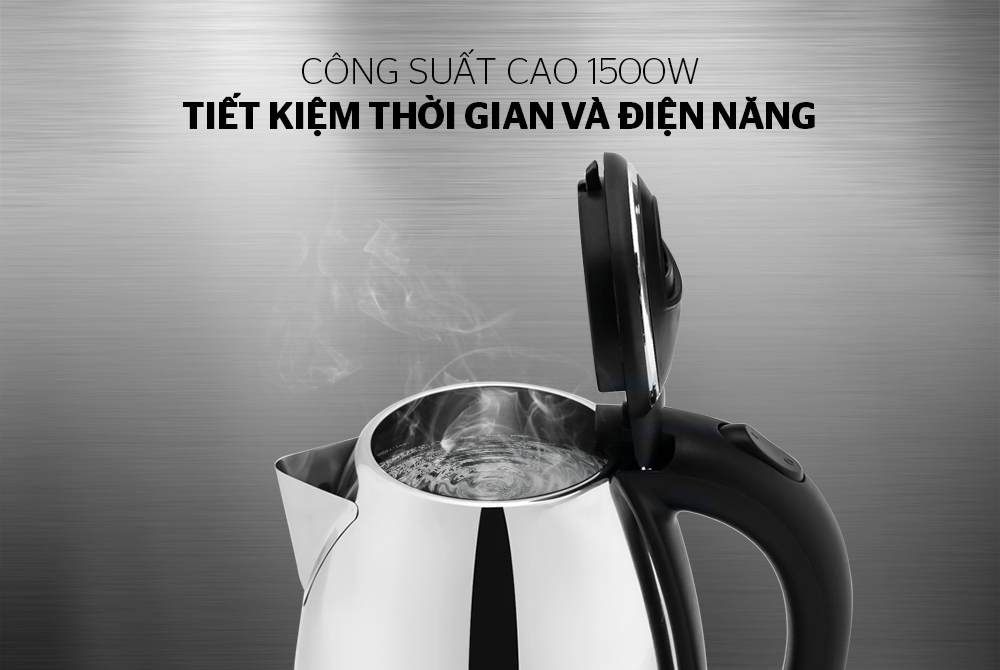 Mô tả Bình đun siêu tốc Sunhouse Happy Time HTD1081 - Dung tích 1.8L - Thép không gỉ - 3