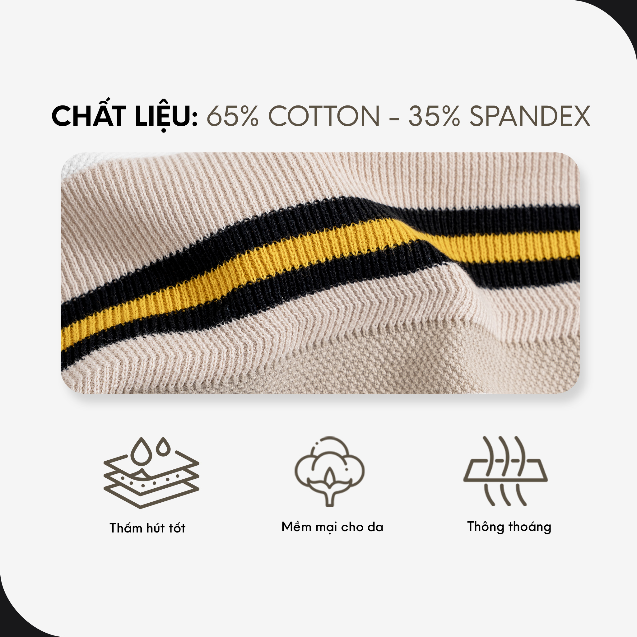 Mô tả Áo Thun Polo Nam Cao Cấp Dệt Kim Trắng - Xanh Đen Sọc Ngực Thêu Ngựa - SS2 By Cotton - 2