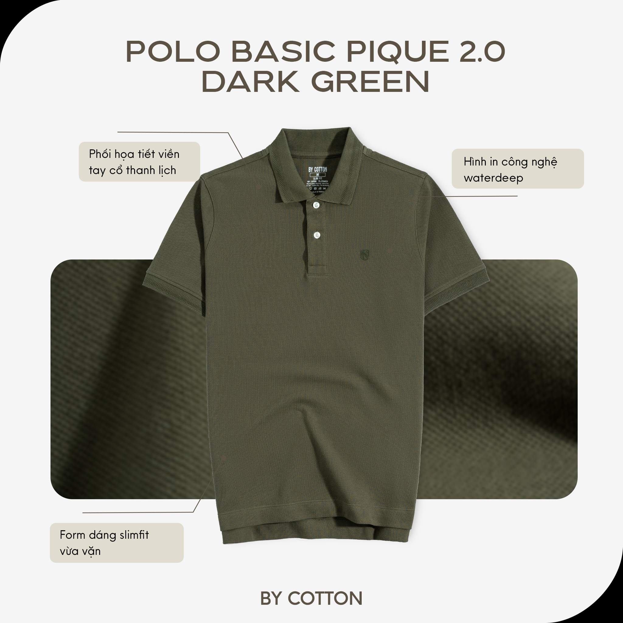 Mô tả Áo Thun Polo Nam By Cotton Cao Cấp Polo Basic Pique Ver 3 Multi Color - 1
