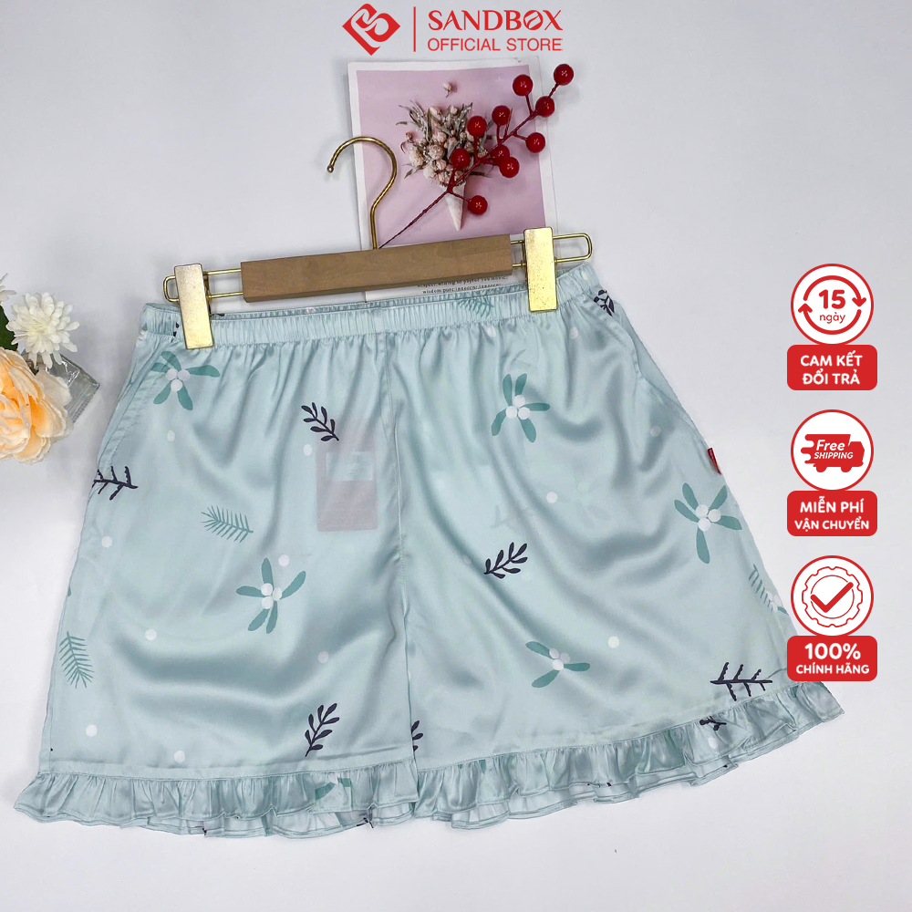 Mô tả Quần Đùi, Quần Short Nữ SANDBOX Lụa Latin Cao Cấp Mềm Mịn,Thoáng Mát, Form Rộng Thoải Mái QSL25001 - 1