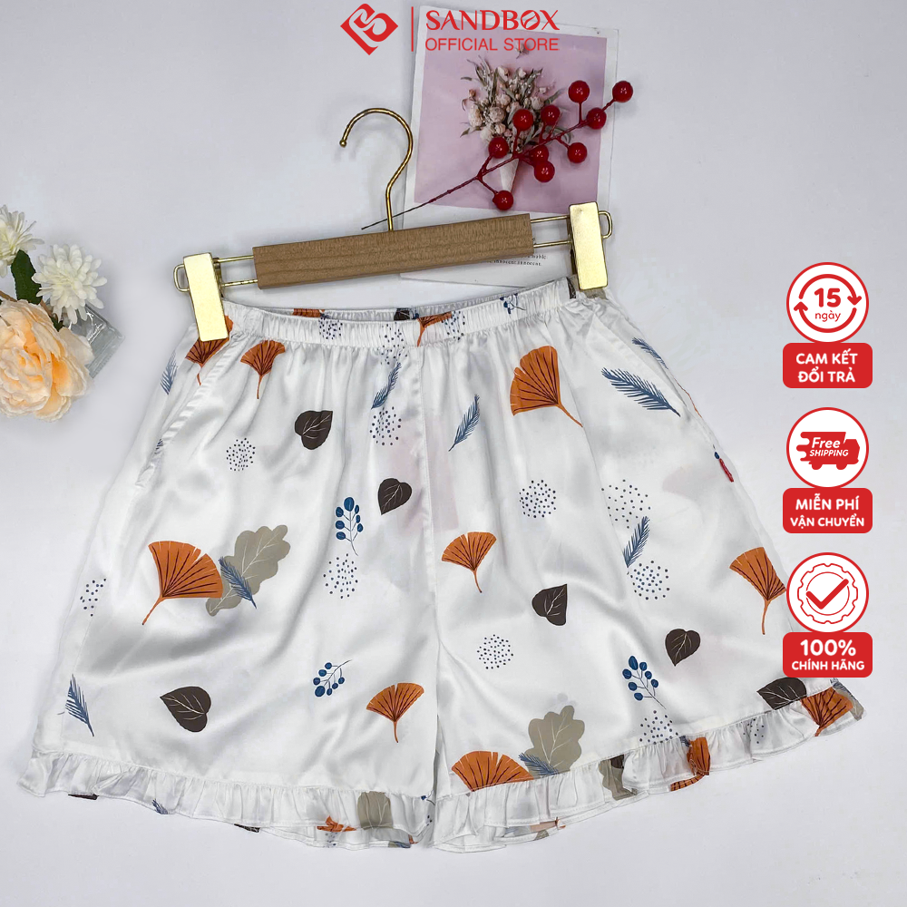 Mô tả Quần Đùi, Quần Short Nữ SANDBOX Lụa Latin Cao Cấp Mềm Mịn,Thoáng Mát, Form Rộng Thoải Mái QSL25001 - 2
