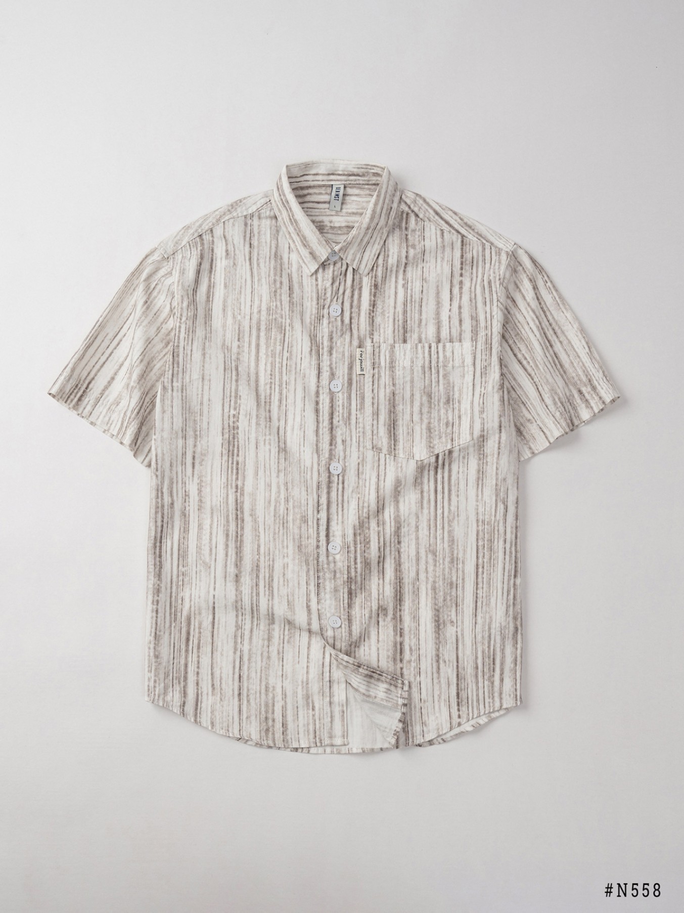 Mô tả Sơ Mi Nam Cộc Họa Tiết Sọc DENIMST 558, Form Suông Nhẹ - 3