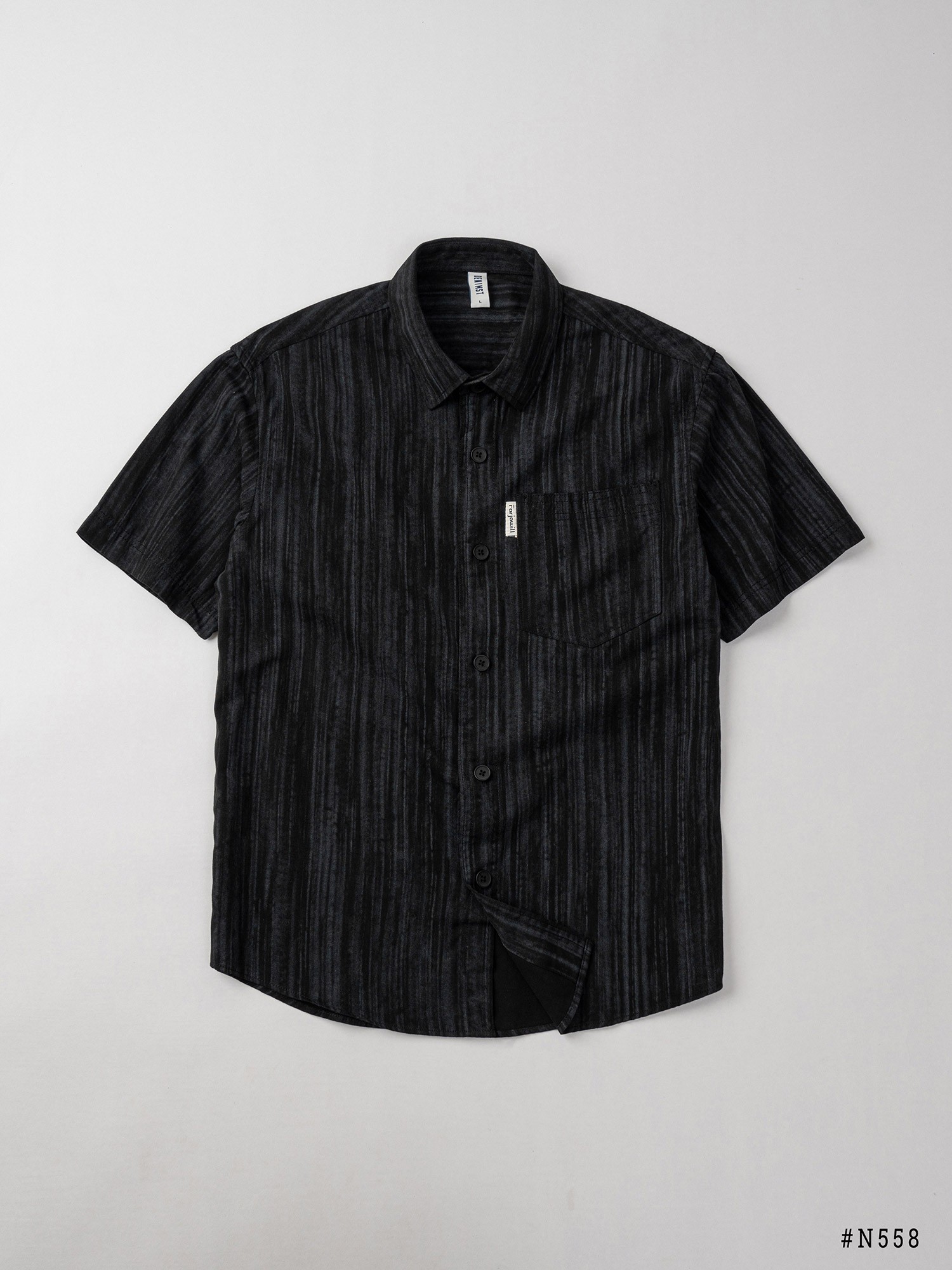 Mô tả Sơ Mi Nam Cộc Họa Tiết Sọc DENIMST 558, Form Suông Nhẹ - 4