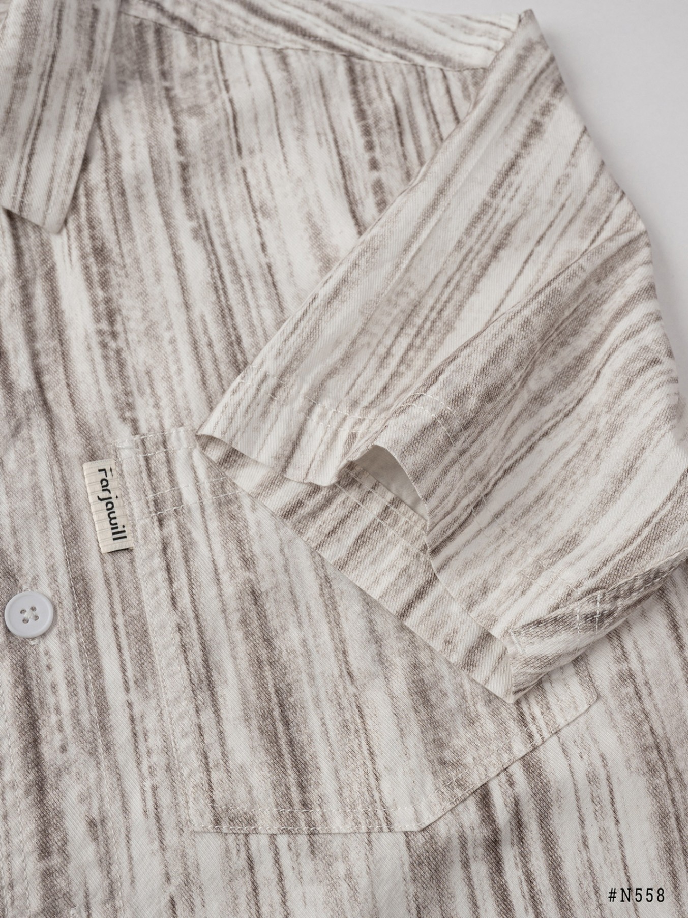 Mô tả Sơ Mi Nam Cộc Họa Tiết Sọc DENIMST 558, Form Suông Nhẹ - 6