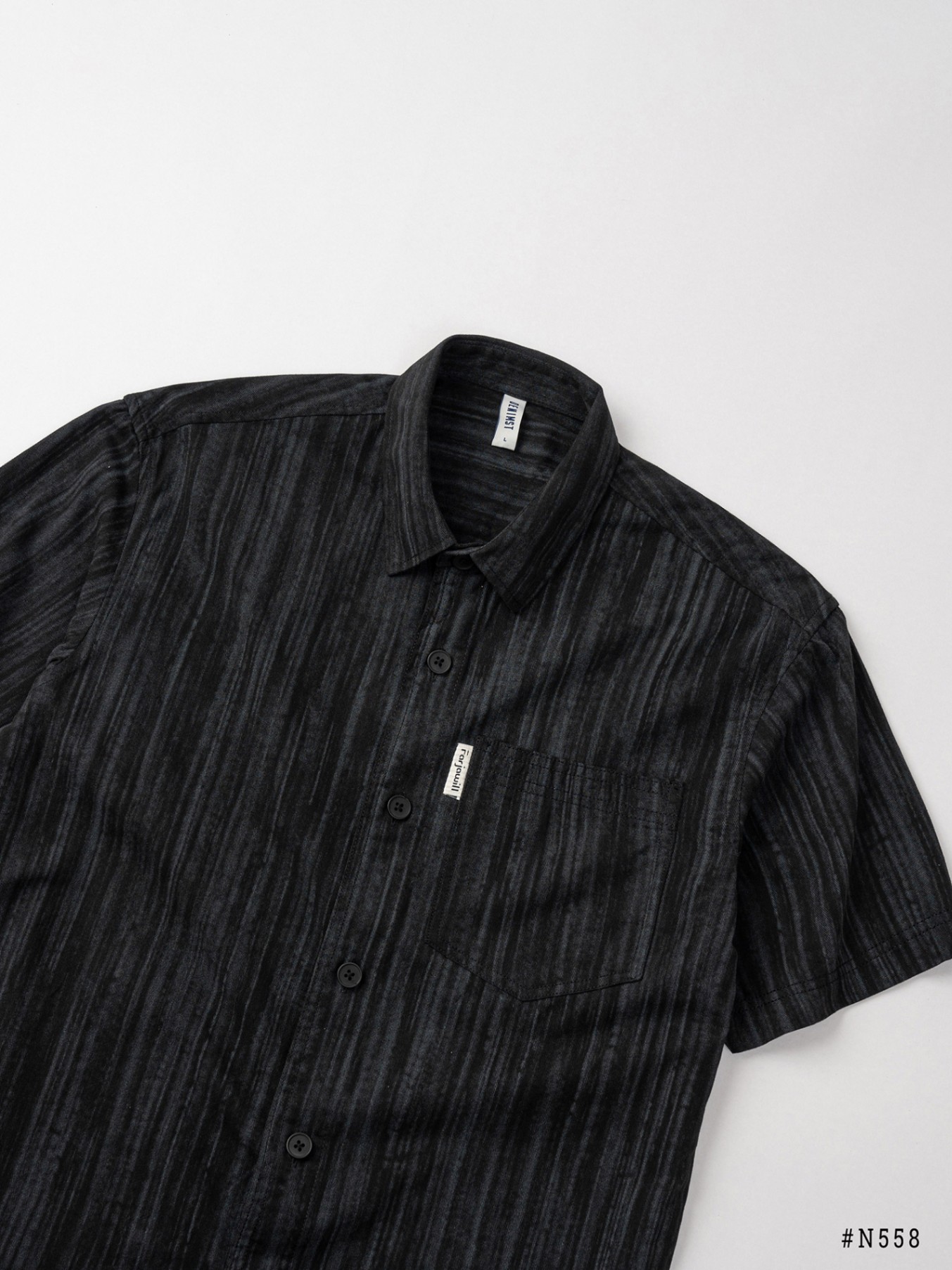 Mô tả Sơ Mi Nam Cộc Họa Tiết Sọc DENIMST 558, Form Suông Nhẹ - 8
