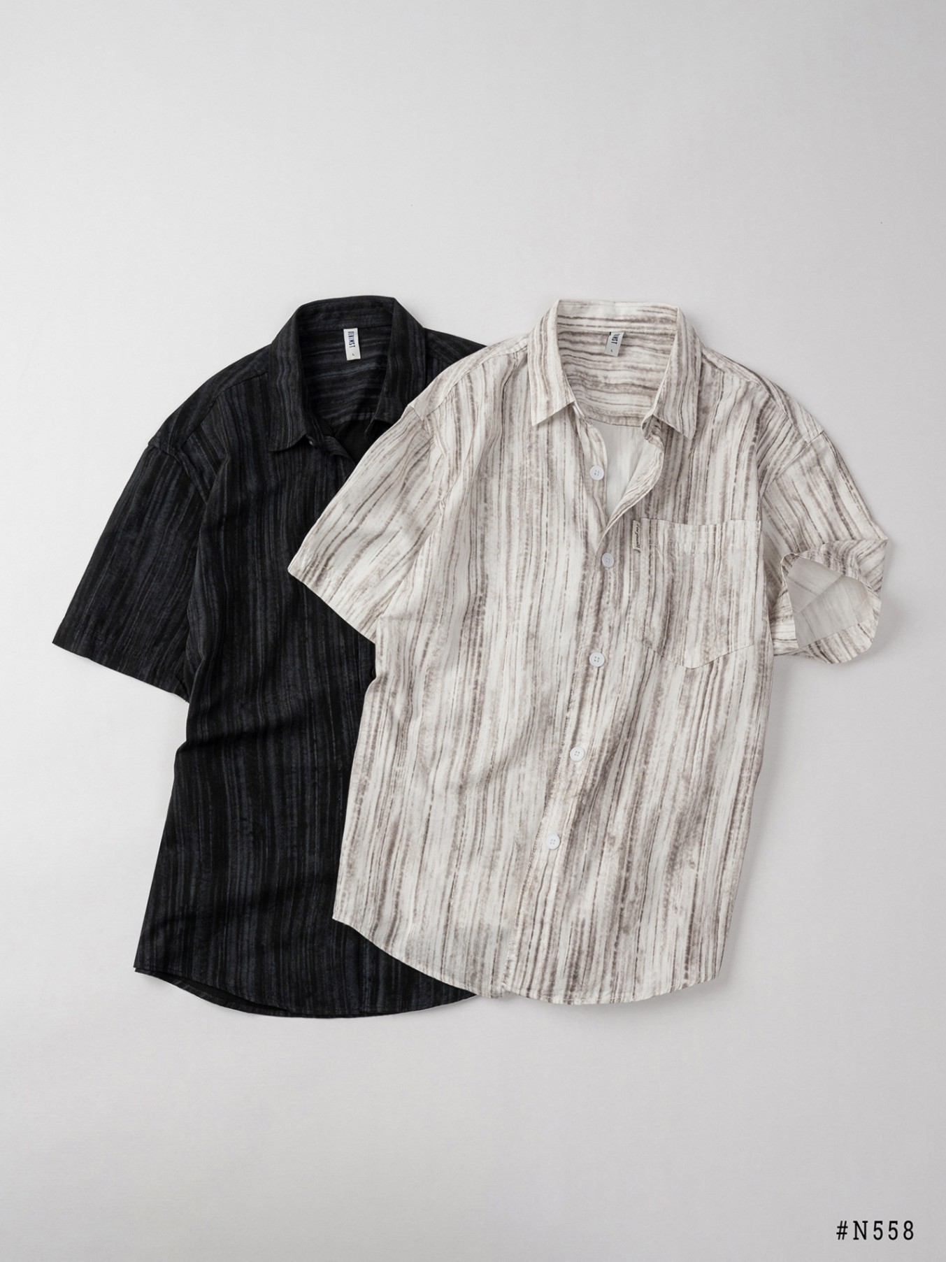 Mô tả Sơ Mi Nam Cộc Họa Tiết Sọc DENIMST 558, Form Suông Nhẹ - 10