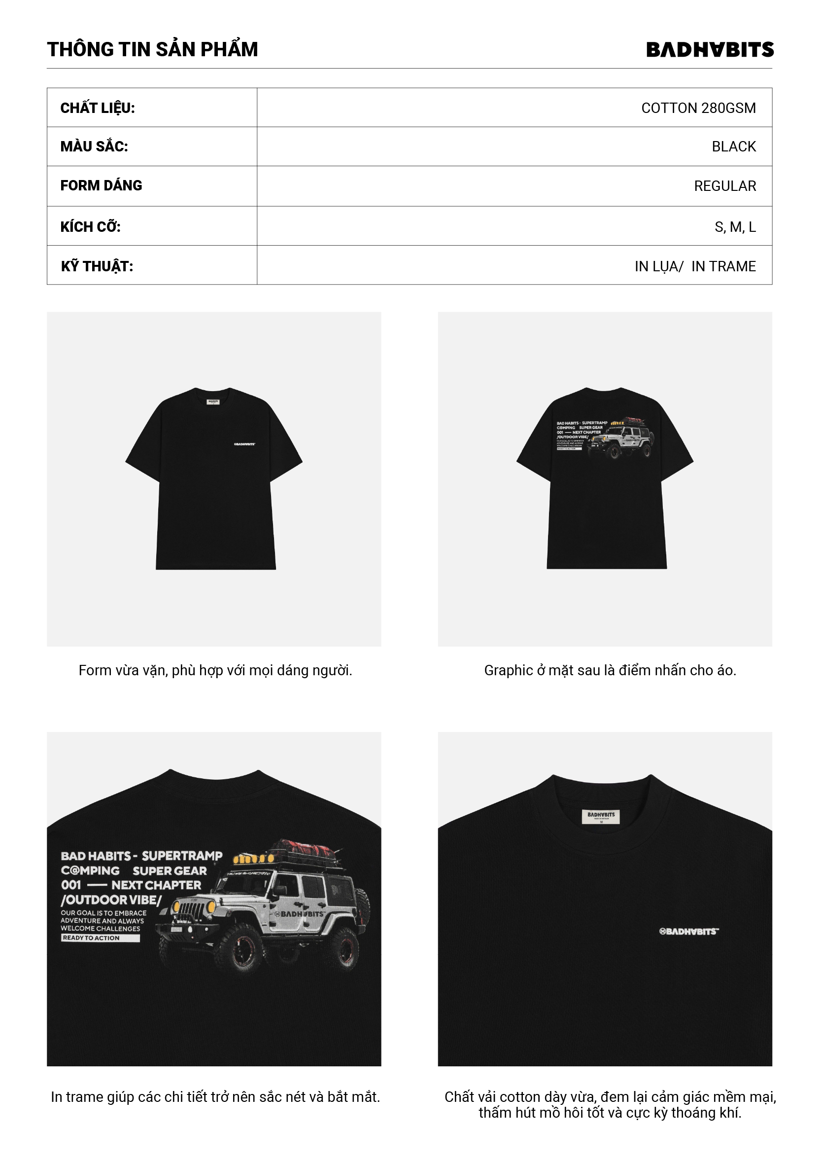 Mô tả ÁO THUN UNISEX - S-JEEP CAMP TEE - BAD HABITS SUPERTRAMP COLLECTION - 1