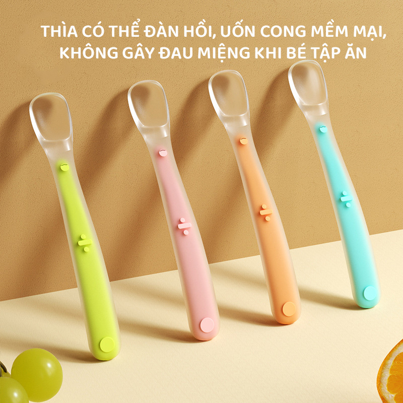 Mô tả Thìa silicon tập ăn cho bé thìa tập ăn chất liệu silicon an toàn vệ sinh cho trẻ nhỏ chính hãng - 1