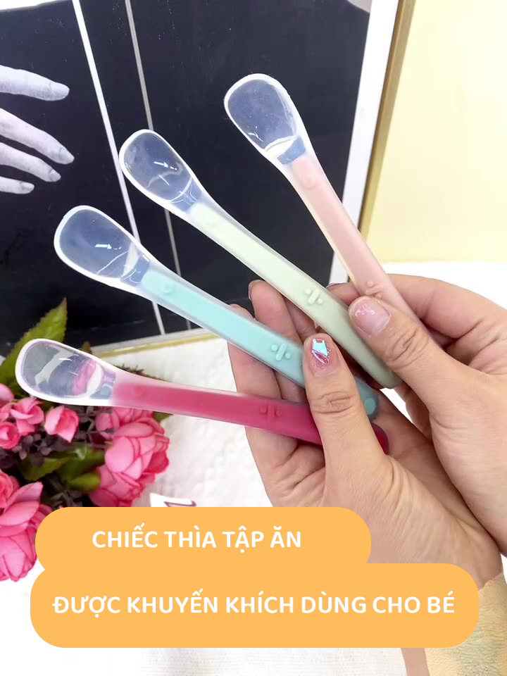 Mô tả Thìa silicon tập ăn cho bé thìa tập ăn chất liệu silicon an toàn vệ sinh cho trẻ nhỏ chính hãng - 4