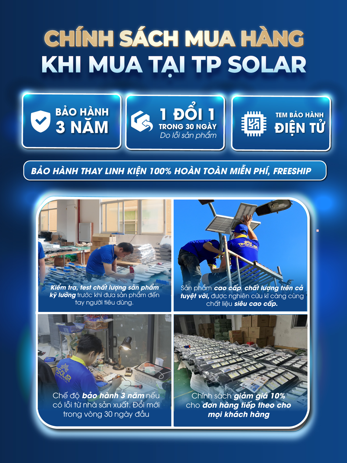 Đèn Pha Năng Lượng Mặt Trời TP SOLAR với vỏ nhôm đúc