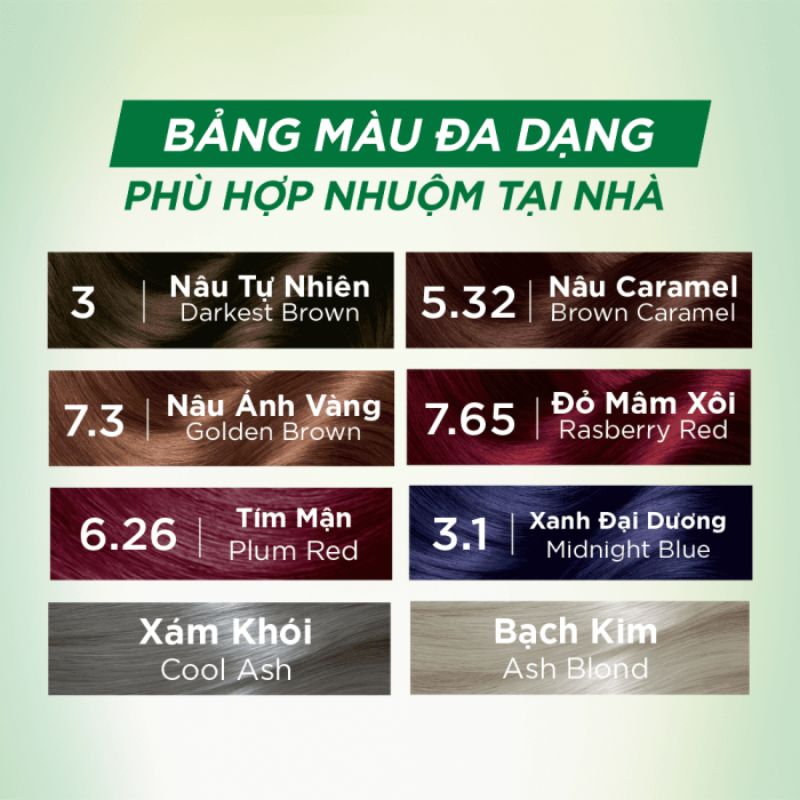 Mô tả Kem Nhuộm Tóc Garnier Color Naturals Creme Riche & Ultra Color Chuẩn Màu - 5