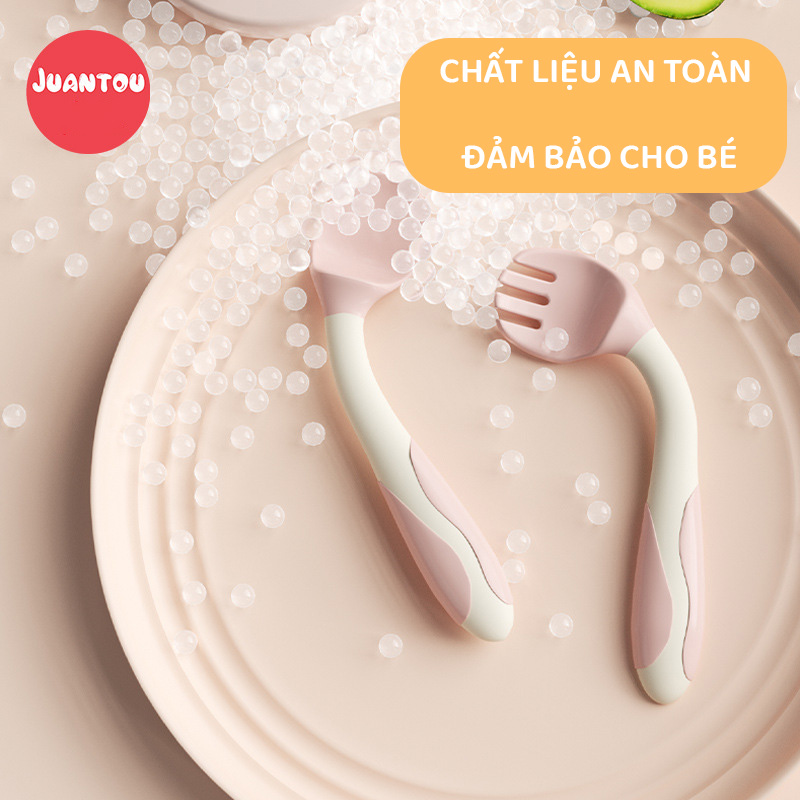 Mô tả Bộ nĩa và thìa xoắn có thể uốn cong Học tập ăn Bộ đồ ăn bằng silicon PP Muỗng mềm uốn cong 360 độ - 7