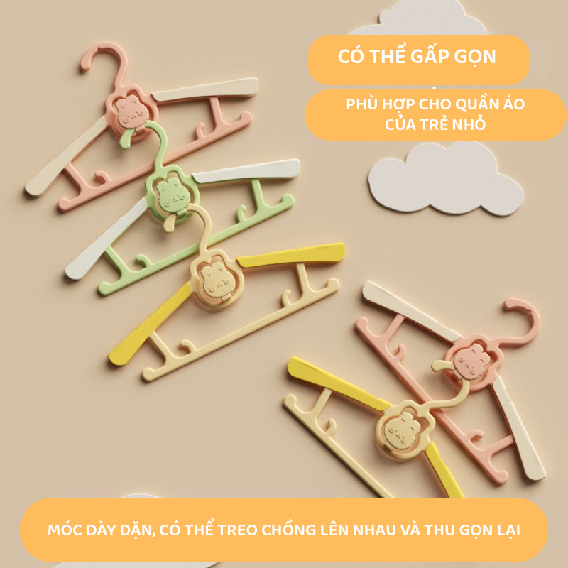 Mô tả Combo 4 Móc treo quần áo trẻ em giá treo quần áo trẻ em đặc biệt có thể thu gọn cho trẻ sơ sinh và trẻ nhỏ - 6