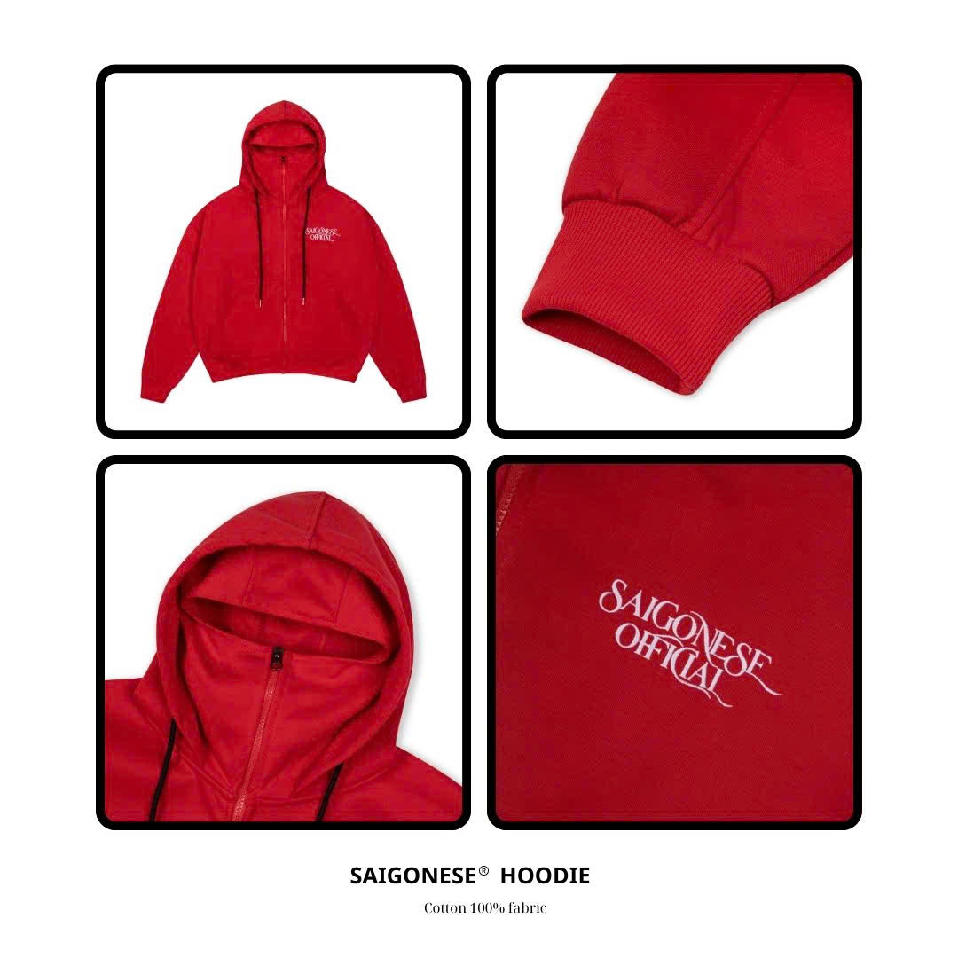 Mô tả Áo Khoác Hoodie Ninja SAIGONESE Thun Nỉ 2 Da Form Boxy Phối Cánh Dơi Unisex Nam Nữ - 2