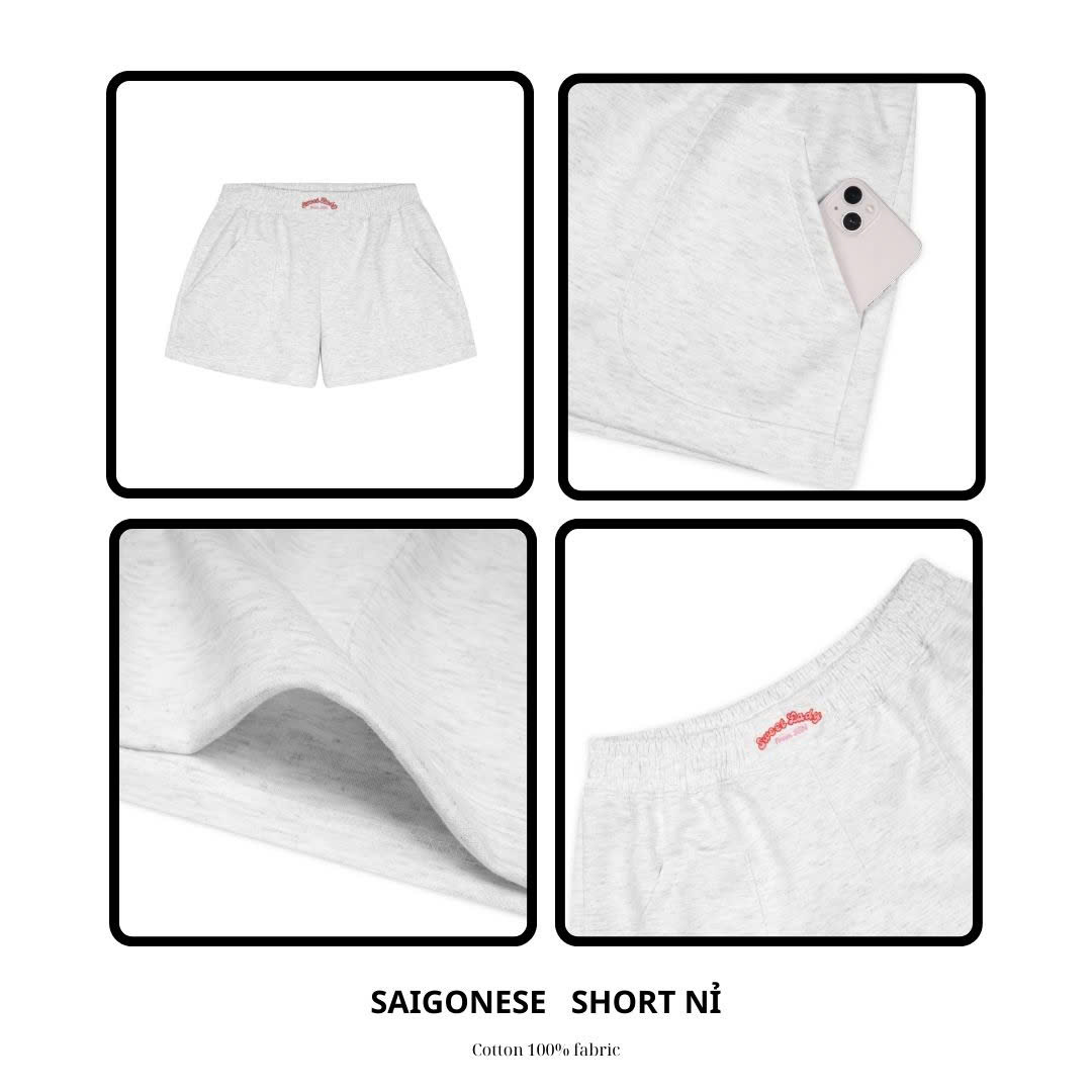 Mô tả Quần Đùi Nữ SAIGONSE Lưng Chun Thun Nỉ Ống Rộng Thoải Mái Phong Cách Tiện Lợi Tôn Dáng - 2