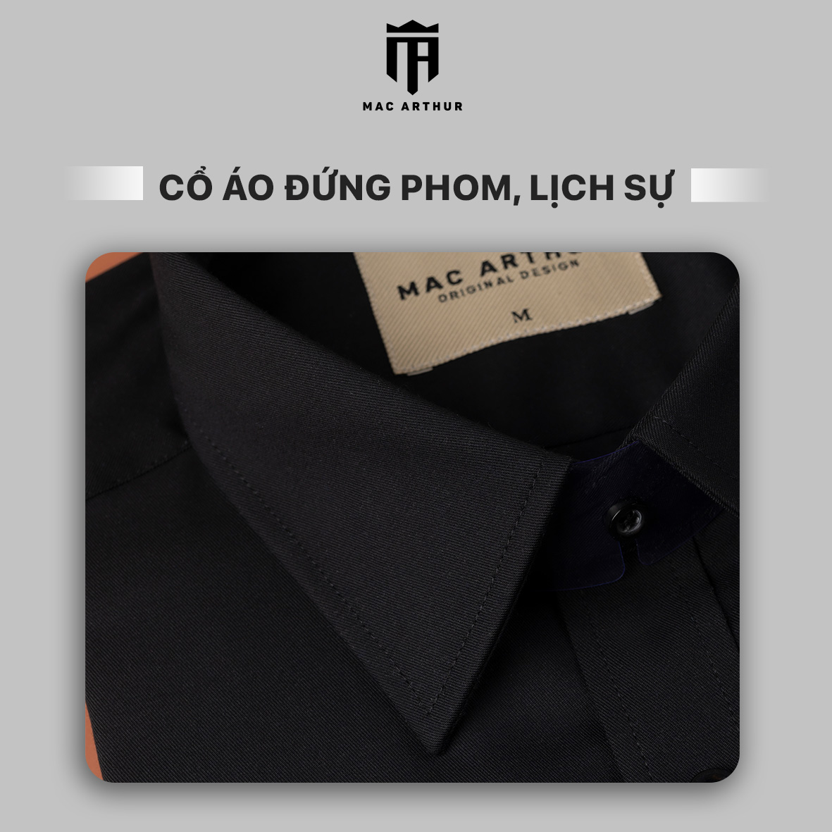 Mô tả Áo sơ mi nam dài tay cao cấp MAC ARTHUR chống Nhăn, Slimfit tôn dáng, co giãn - 2