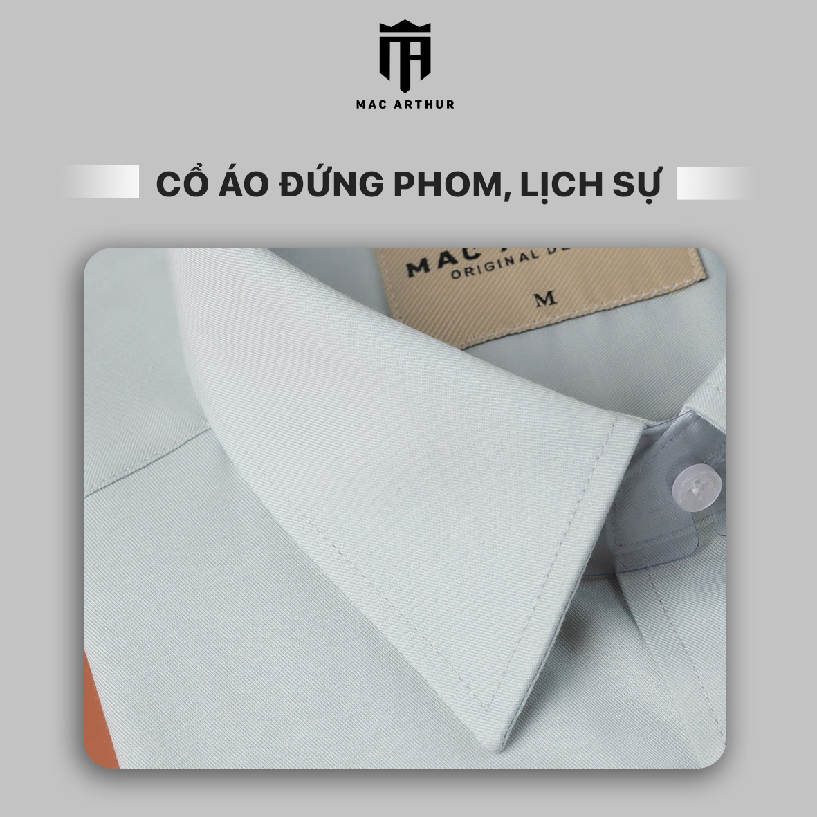 Mô tả Áo sơ mi nam dài tay MAC ARTHUR chất vải Sợi Tre, Gỗ Sồi: mềm mại, mát lạnh, co giãn, không nhăn - 2