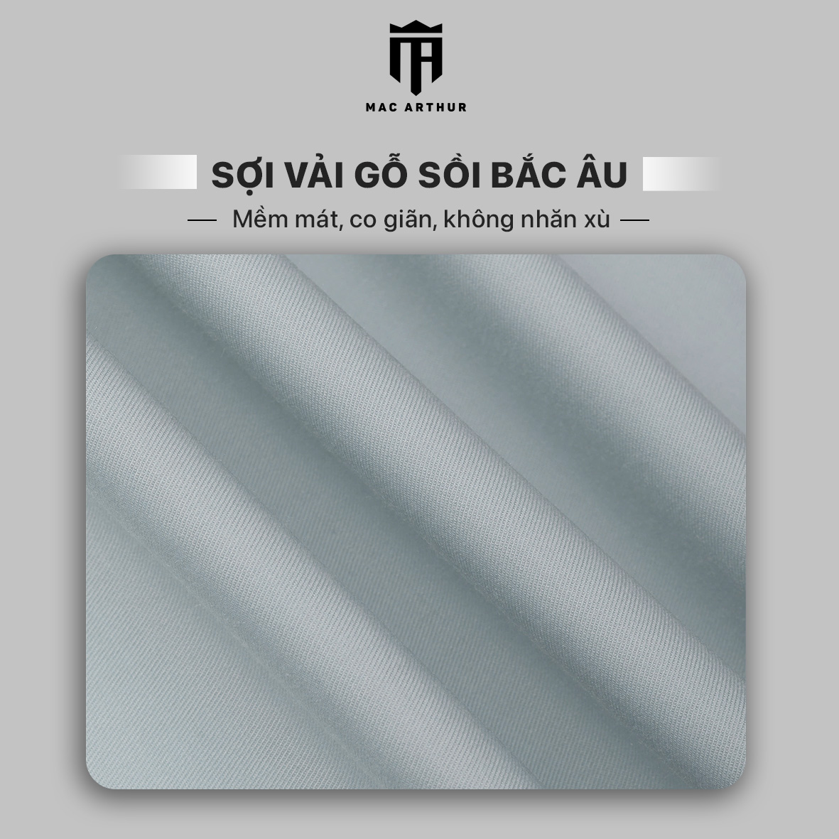 Mô tả Áo sơ mi nam dài tay MAC ARTHUR chất vải Sợi Tre, Gỗ Sồi: mềm mại, mát lạnh, co giãn, không nhăn - 4