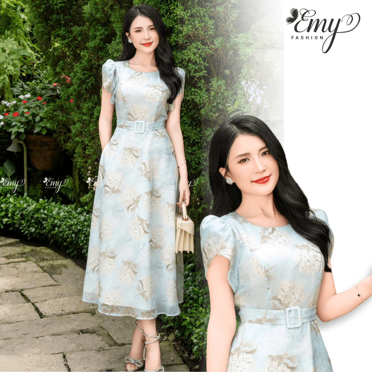 Mô tả Đầm Thiết Kế EMY Thời Trang Cao Cấp EM7678 Tơ Ánh Sang Chảnh Đi Tiệc - 1