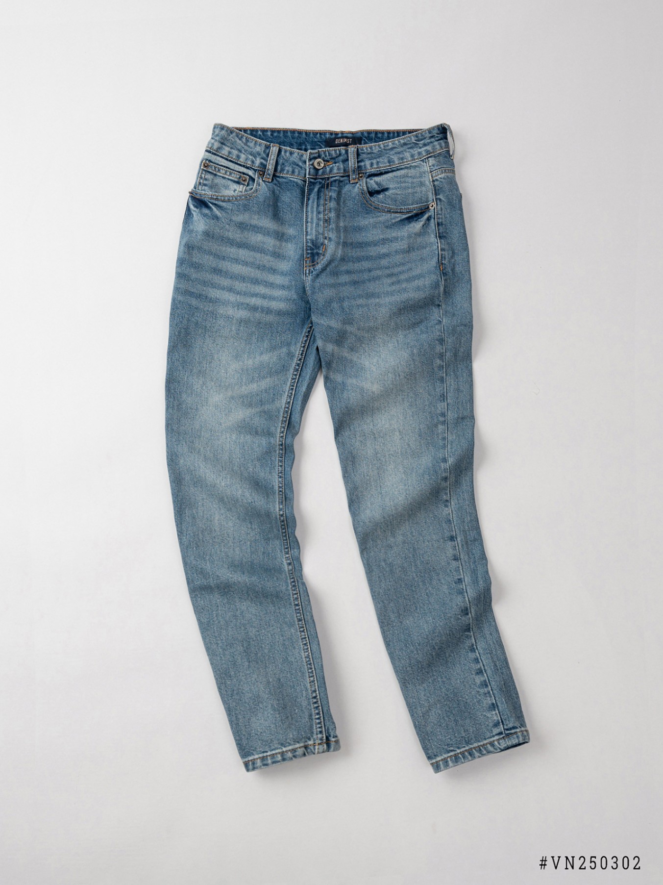 Mô tả Quần Jean Nam Xanh Nhạt Trơn DENIMST VN250302, Form Slim Fit - 2