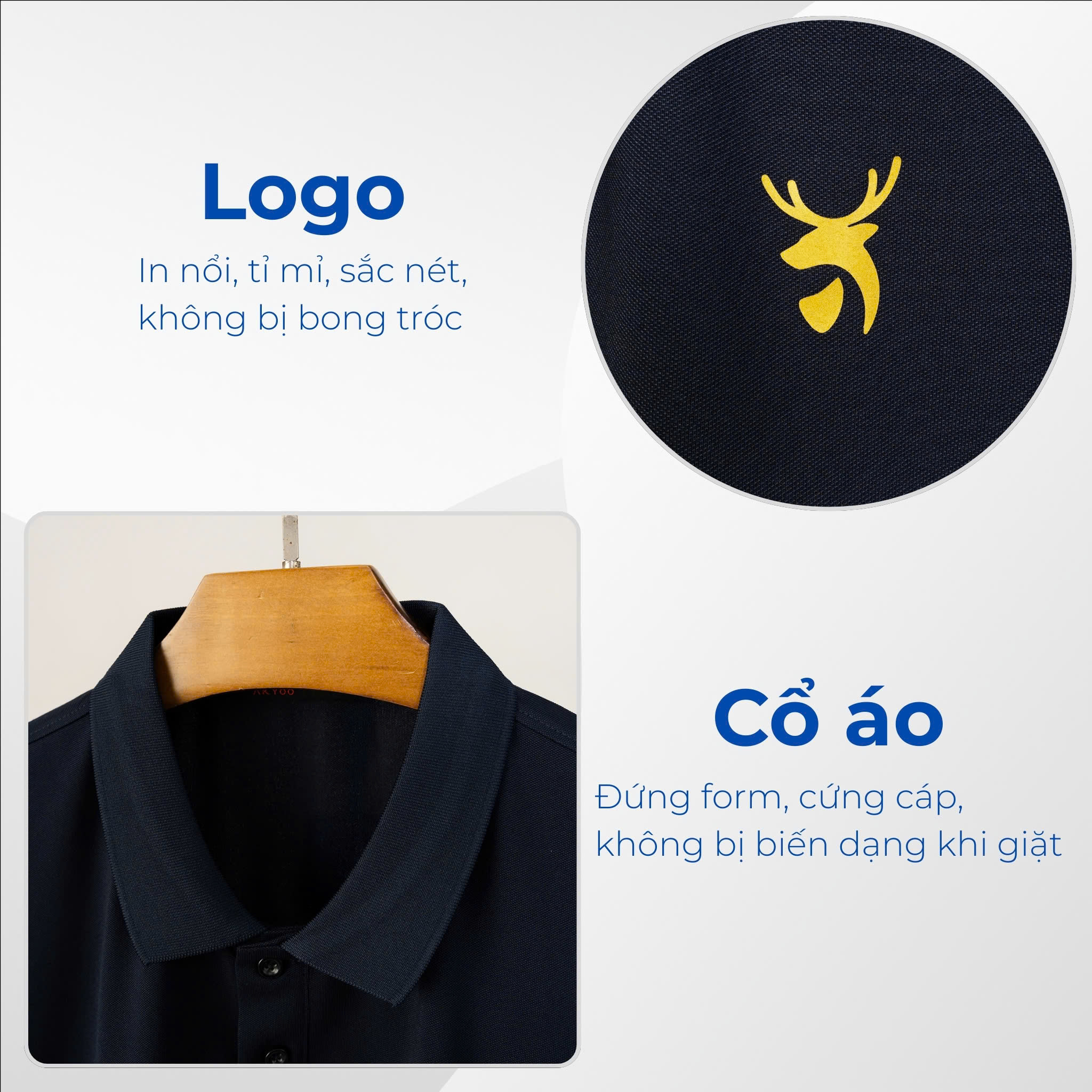 Mô tả Áo Polo Thun Nam Bigsize 80-140kg AKYOO Cao Cấp, Chất Liệu Cotton Co Giãn, Thoáng Mát - PL P DEN - 3