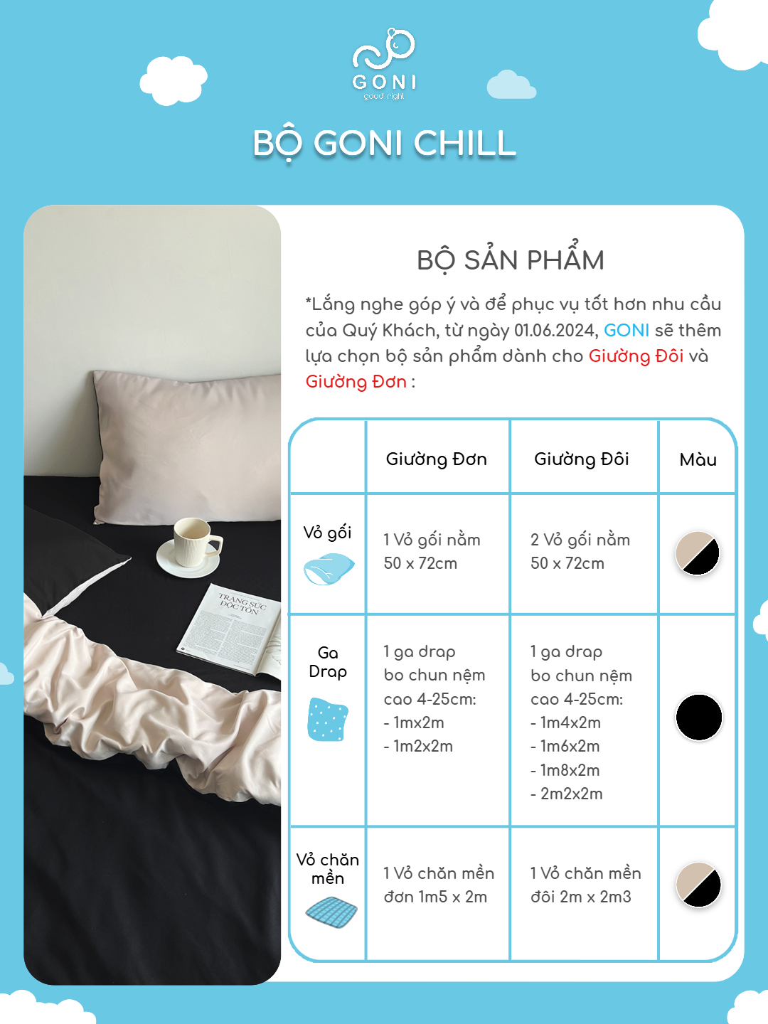 Chất liệu Tici 100% GONI CHILL