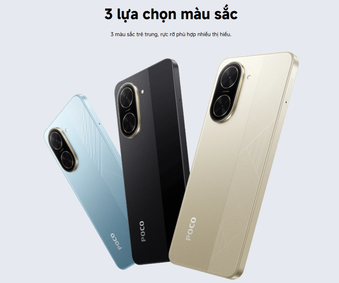 Mô tả Điện Thoại Thông Minh POCO C71 (3+64GB) | Màn rộng 6,88" | Vi xử lý 8 nhân | Camera kép 32MP AI | Mở khóa mặt, vân tay - 8