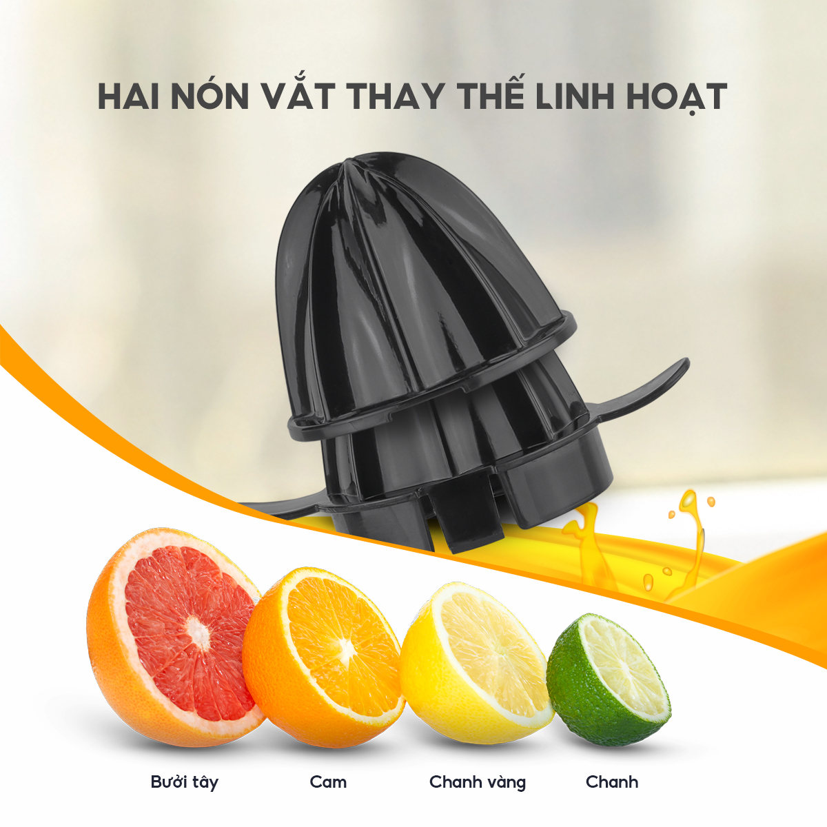 Mô tả Bộ nón vắt cam Lebenlang cho mã LBL3383 và LB389, gồm 2 nón - hàng chính hãng - 4