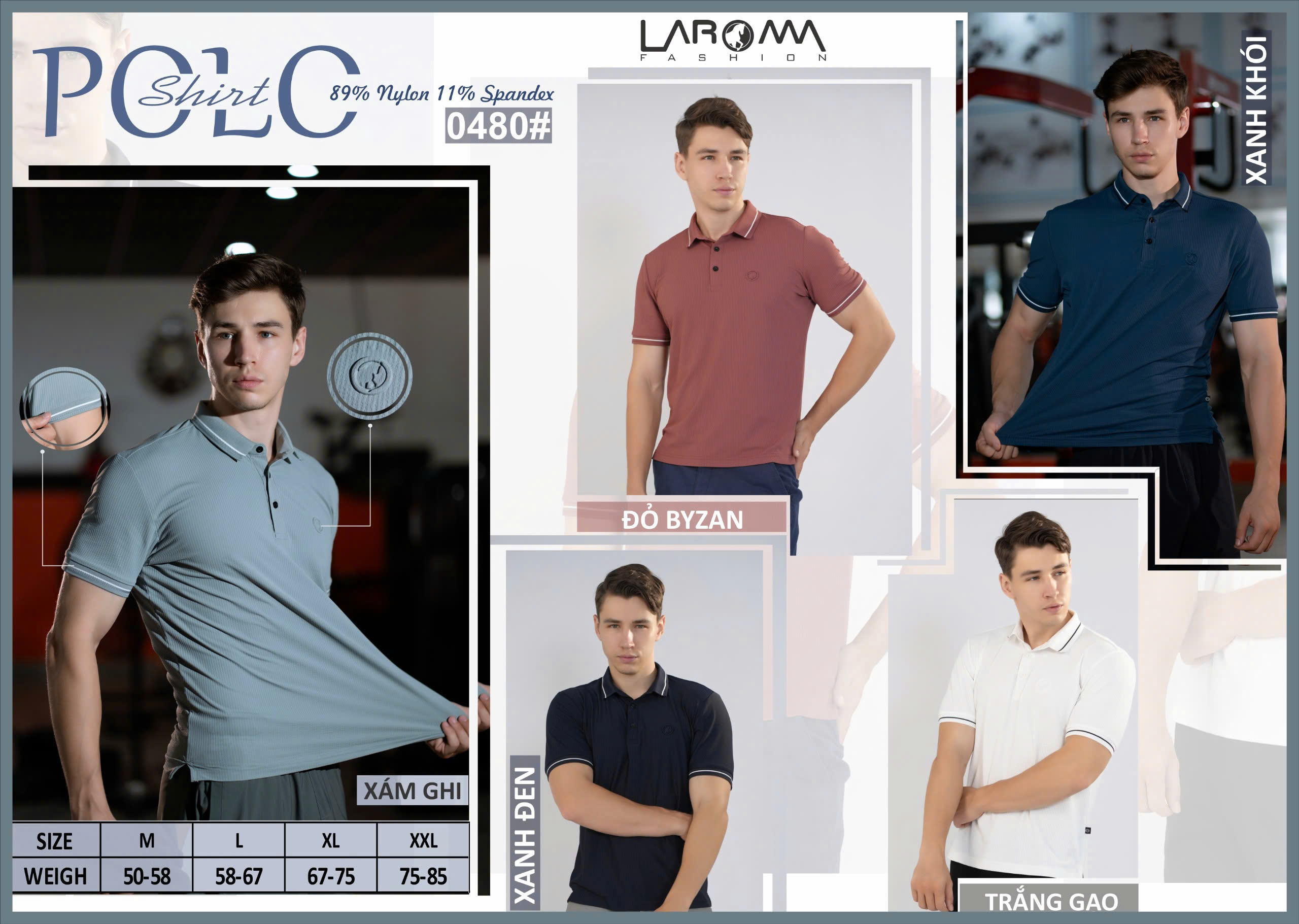 Mô tả Laroma Polo Nam | Làm Mát - Thoáng Khí - Co Dãn - 3