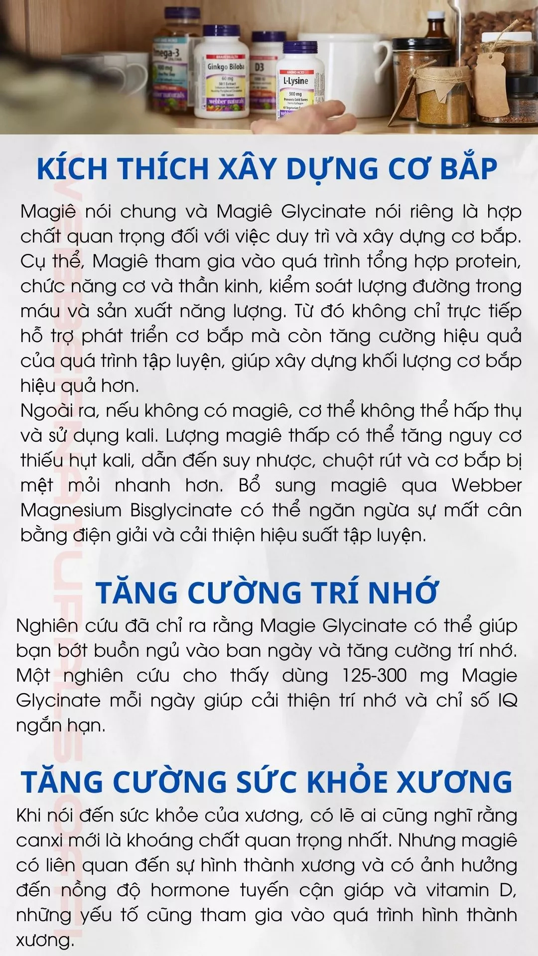 Mô tả Viên uống bổ sung Magiê Webber Naturals Magnesium Bisglycinate 200mg - 4