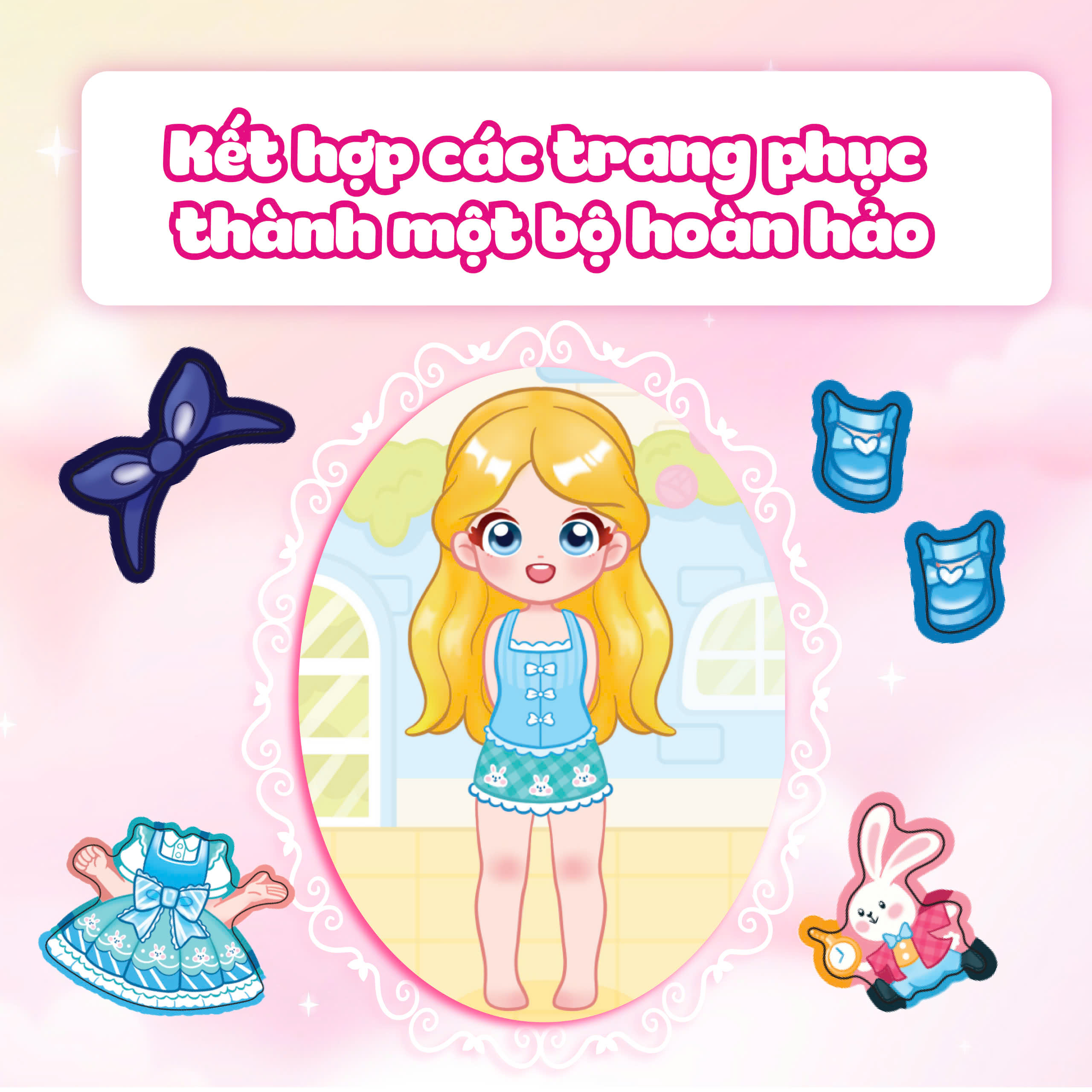 Mô tả Sách Combo 5 Cuốn Chibi Fashion (Bóc dán hơn 500+ stickers váy, phụ kiện xinh đẹp) cho bé gái - 2