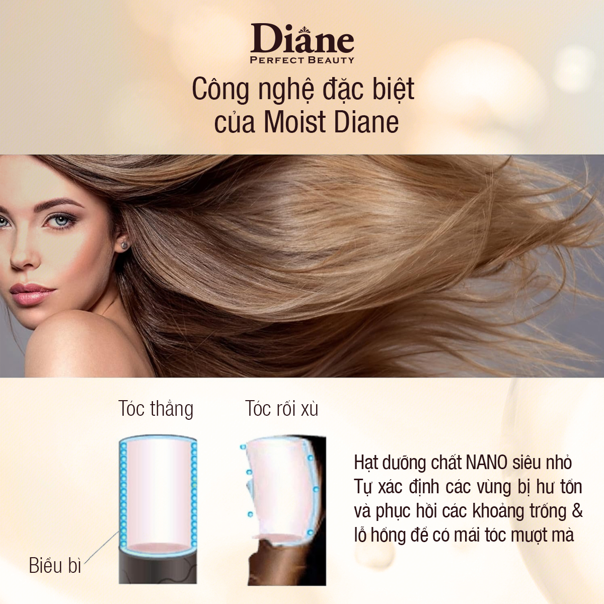 Mô tả Dầu gội phục hồi tóc khô xơ chẻ ngọn gãy rụng hư tổn nặng Moist Diane Extra Damage Repair 450ml - 4