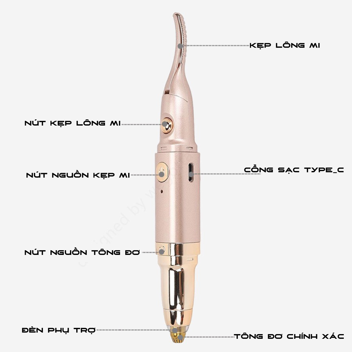 Mô tả Máy uốn mi nhiệt Lescolton phiên bản 2025 thiết kế 2 trong 1 làm dụng cụ uốn mi và chải mi để định hình mi đẹp hơn - 2