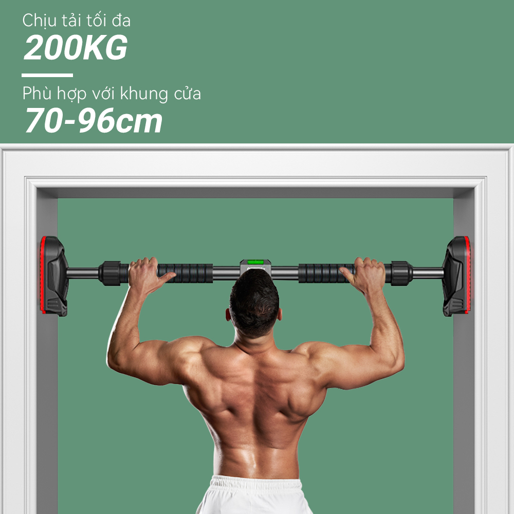Mô tả OneTwoFit Xà đơn gắn cửa treo tường, Thanh xà gắn tường đa năng Có thể thu gọn 70-160cm, tải trọng tối đa 200KG - 6