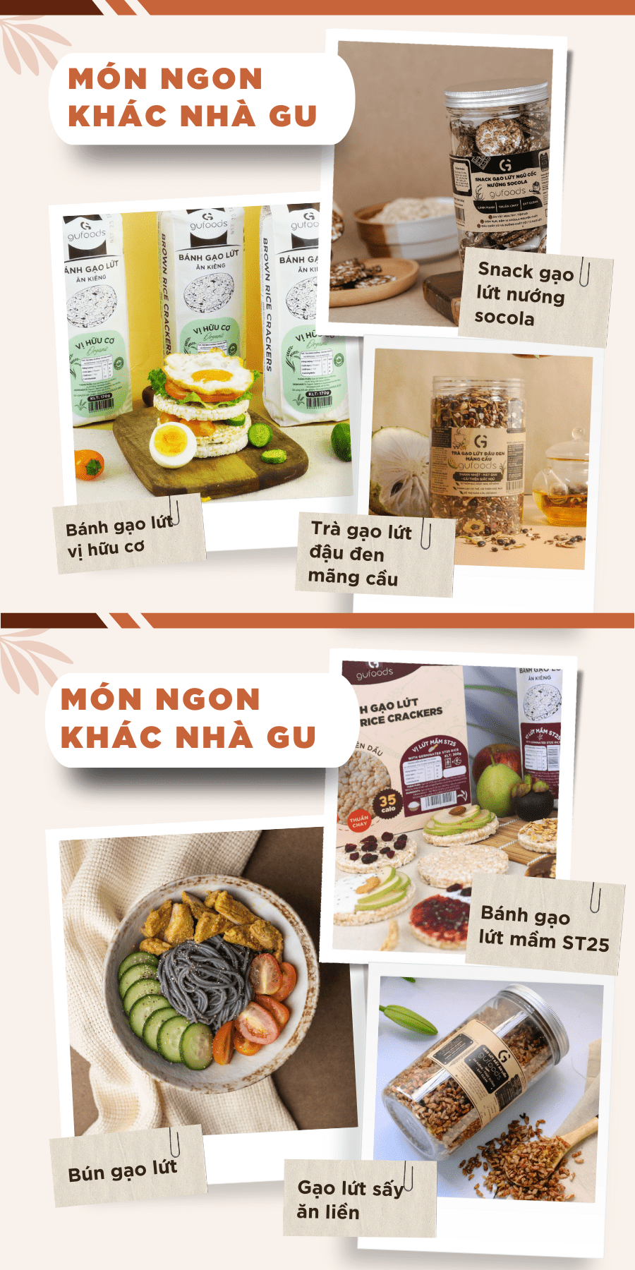 Mô tả Snack ăn kiêng gạo lứt ngũ cốc nguyên hạt GUfoods - Thanh đạm, Tiện lợi, Phù hợp Eat clean (80g/100g/200g) - 12