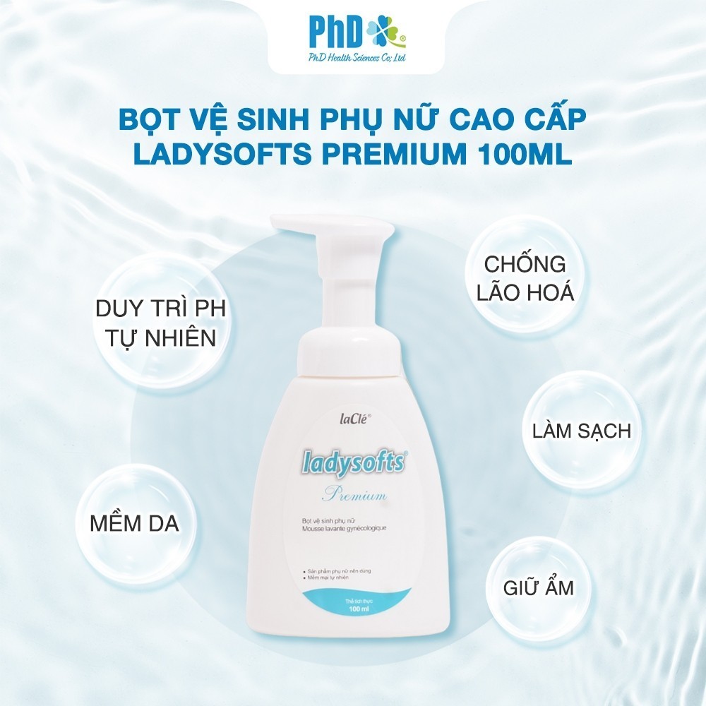 Mô tả Dung Dịch Vệ Sinh Phụ Nữ Dạng Bọt Cao Cấp Ladysofts Premium Làm Sạch Và Duy Trì Độ pH Tự Nhiên 100ml - 2
