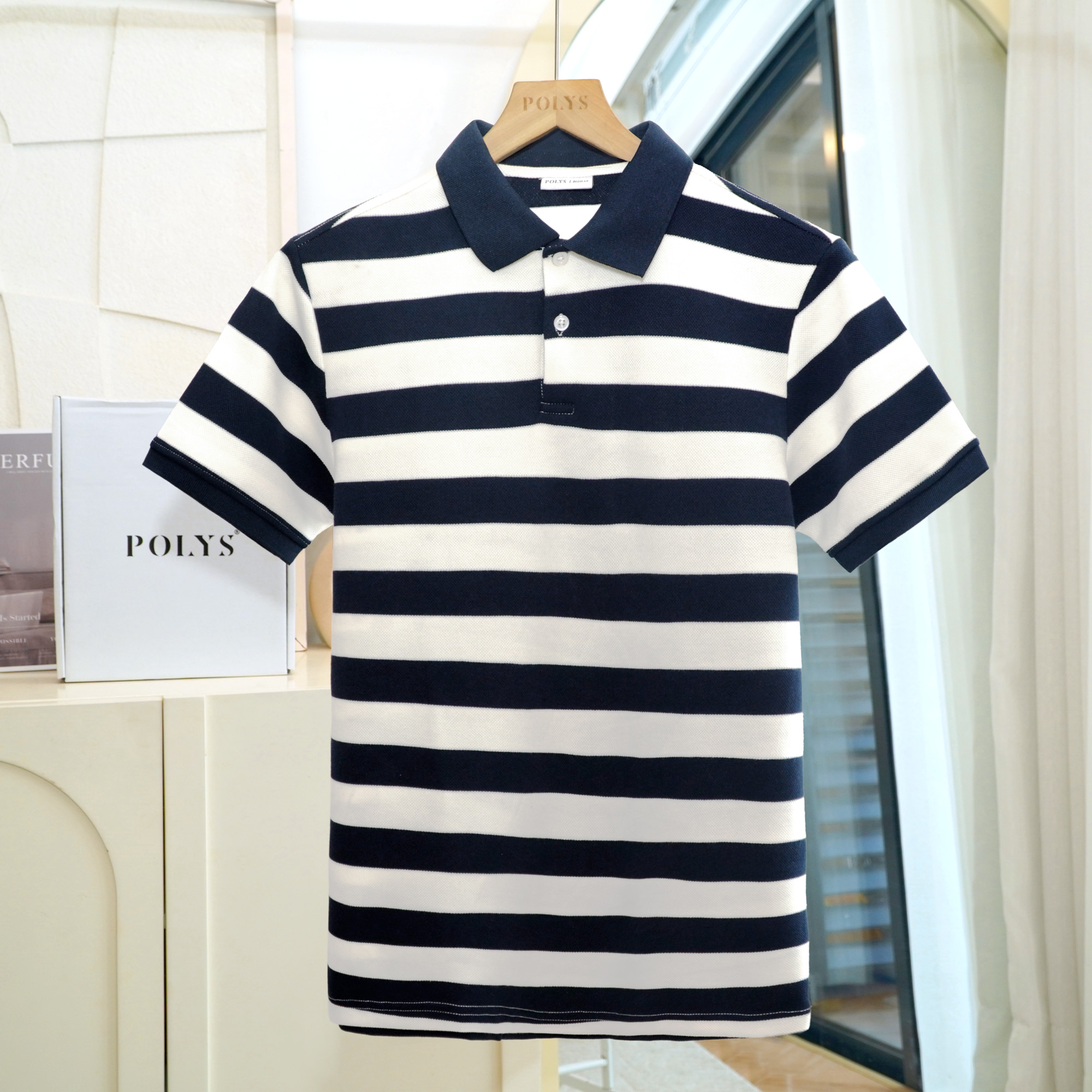 Mô tả Áo thun polo nam POLYS Fullbox, vải sọc cá sấu 4 chiều, thoáng khí, thấm hút. Áo polo tay ngắn ZUNO - 1