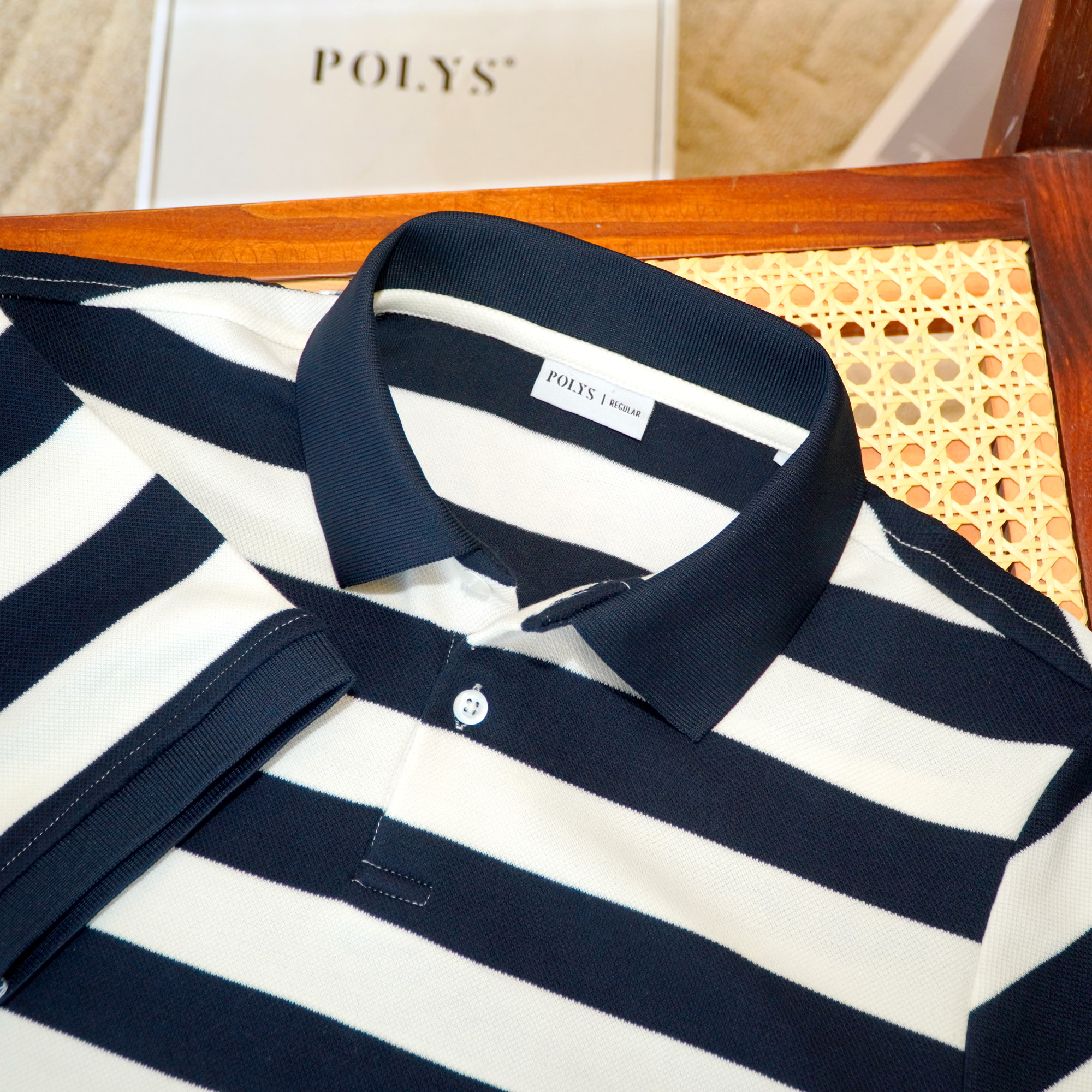 Mô tả Áo thun polo nam POLYS Fullbox, vải sọc cá sấu 4 chiều, thoáng khí, thấm hút. Áo polo tay ngắn ZUNO - 3