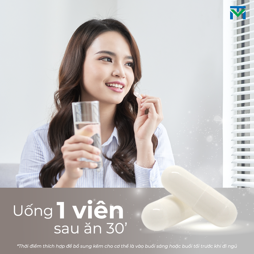 Mô tả Viên uống bổ sung Kẽm ZinC VTM hỗ trợ tăng cường đề kháng, miễn dịch gói 30 viên - 30 ngày - 6