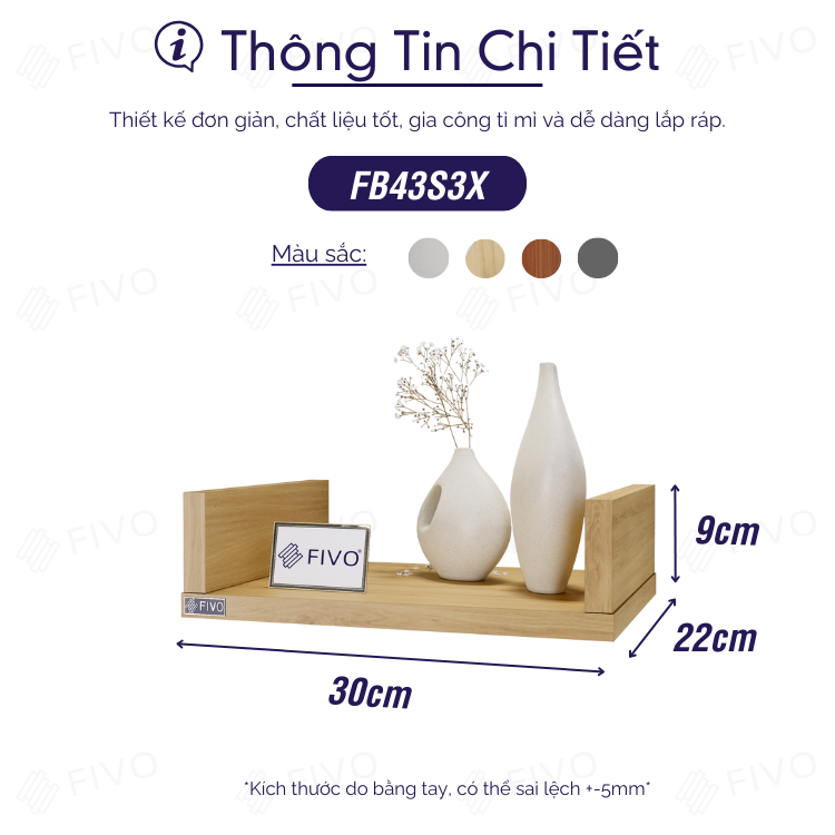 Kệ FIVO FB43 - Kích thước và màu sắc