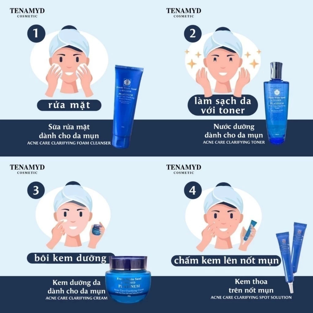 Mô tả Kem Dưỡng Tenamyd Platinum Acne Care Clarifying Cream Làm Dịu Và Cải Thiện Vùng Da Có Mụn 60g - 5
