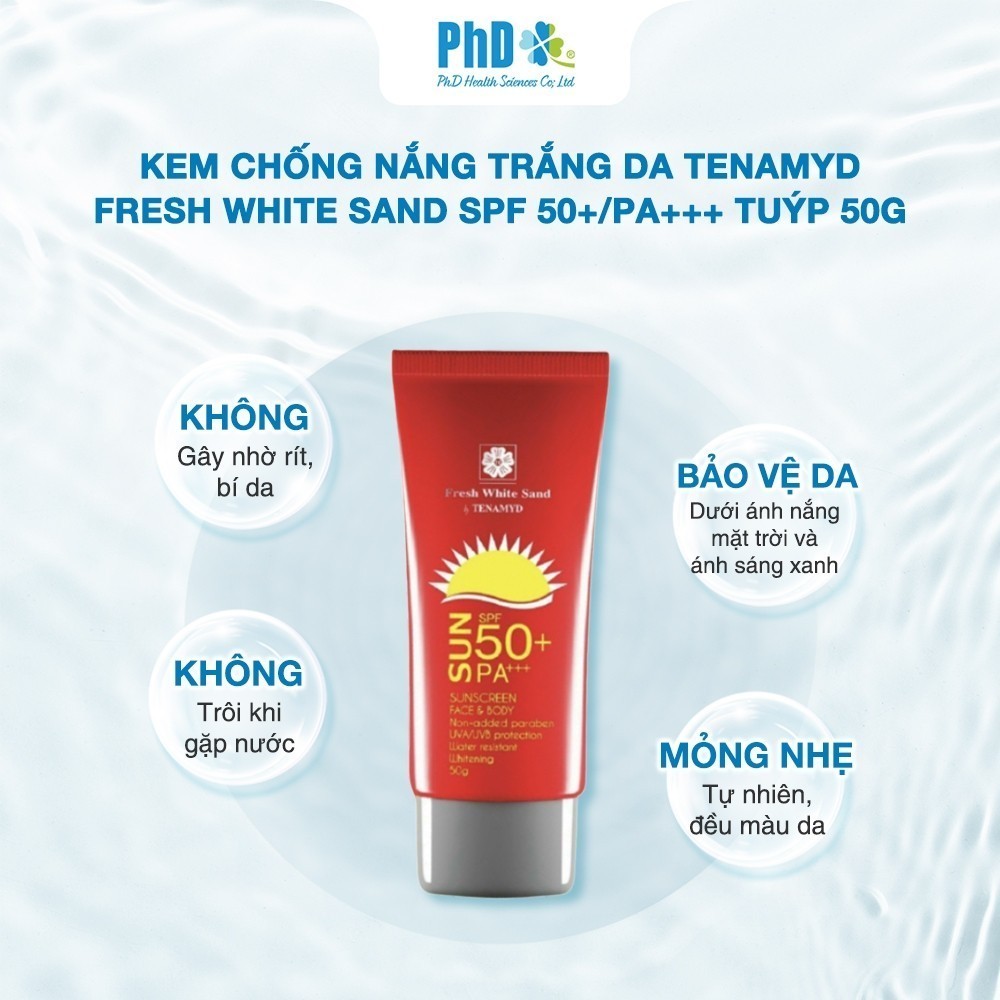 Mô tả Kem Chống Nắng Trắng Da Tenamyd Fresh White Sand SPF 50+/PA+++ Tuýp 50g - 2