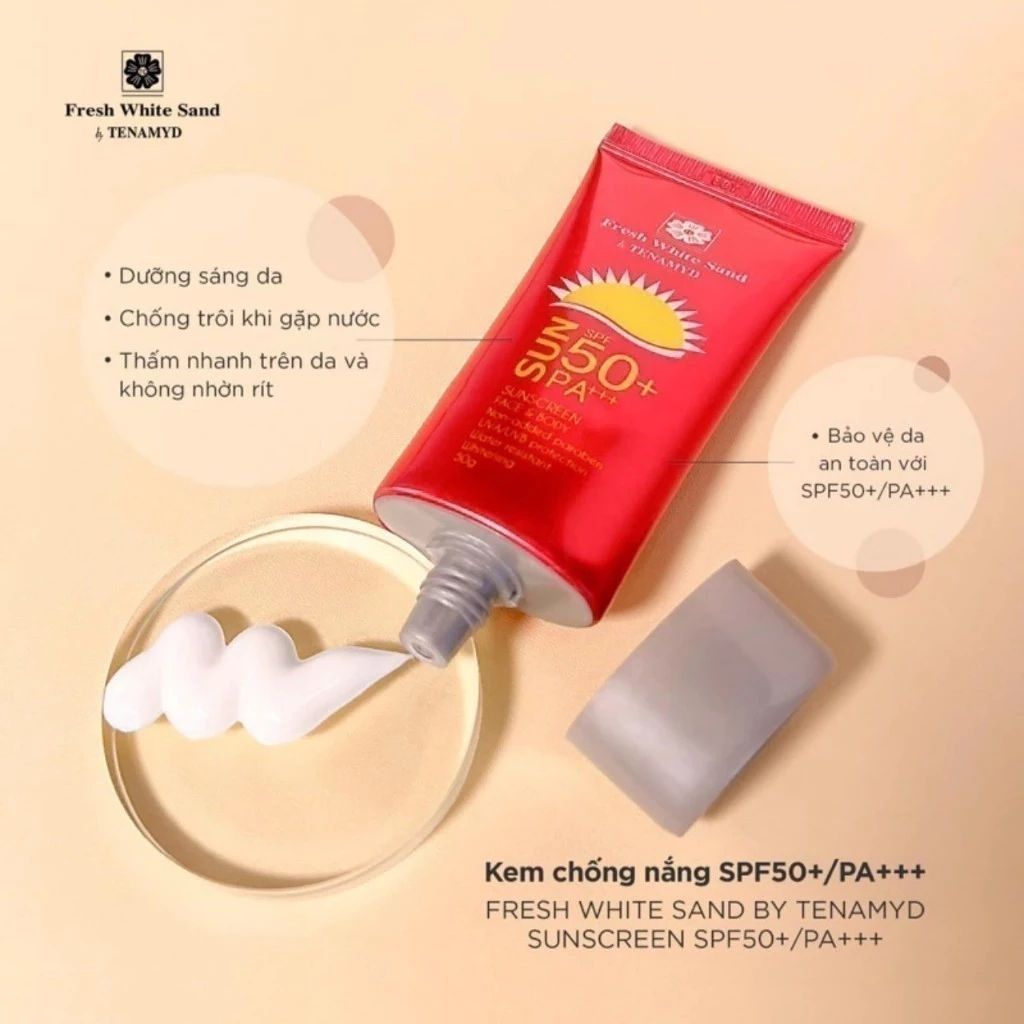 Mô tả Kem Chống Nắng Trắng Da Tenamyd Fresh White Sand SPF 50+/PA+++ Tuýp 50g - 5