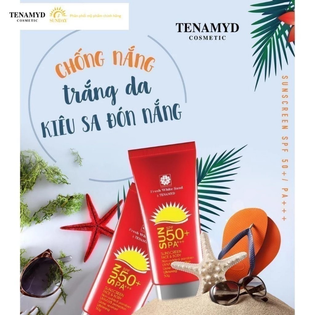 Mô tả Kem Chống Nắng Trắng Da Tenamyd Fresh White Sand SPF 50+/PA+++ Tuýp 50g - 6